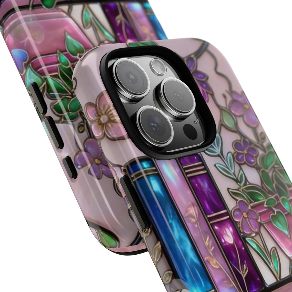 Floral Bookshelf Phone Case — Pastel Botanicals & Magical Book Art Printify