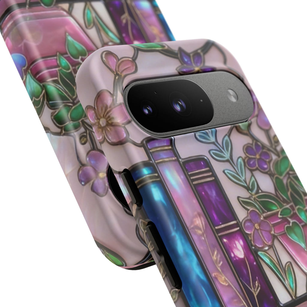 Floral Bookshelf Phone Case — Pastel Botanicals & Magical Book Art Printify