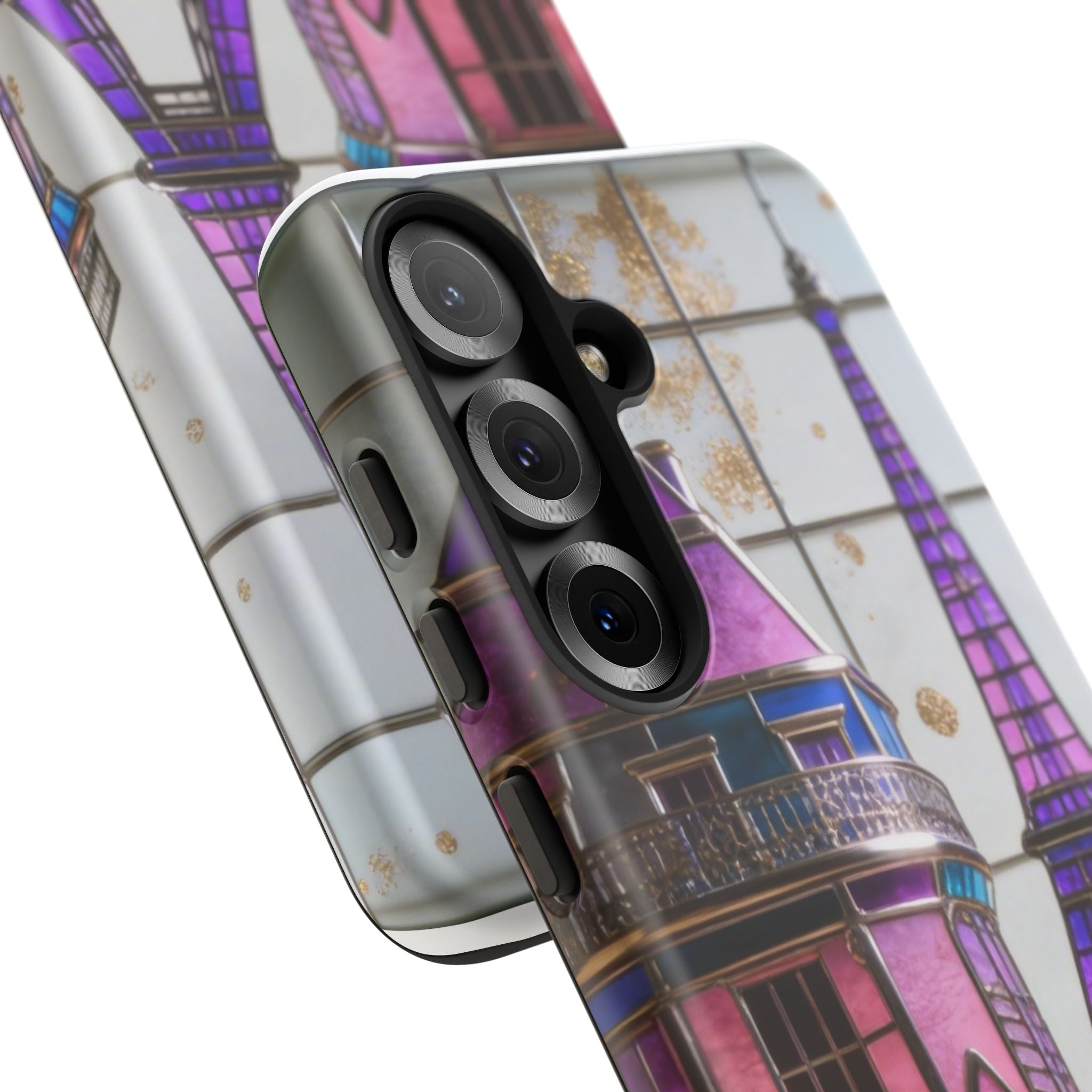 Parisian Eiffel Tower Tough Phone Case — Purple Vintage Cityscape Printify