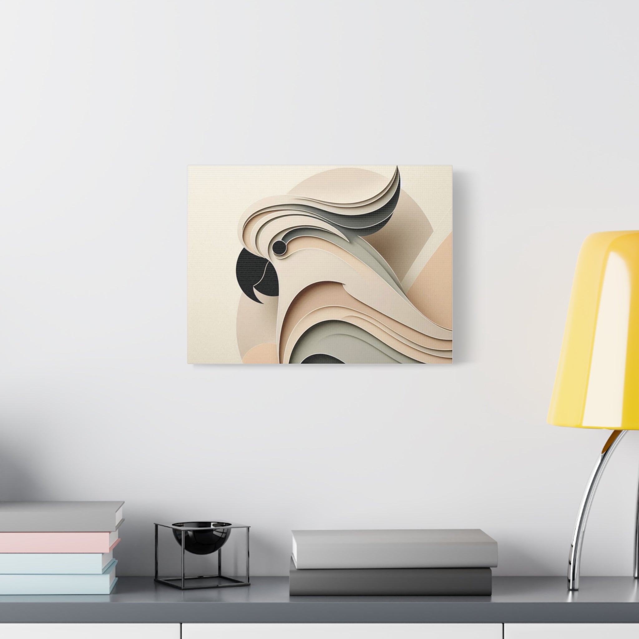 Abstract Paper Cut Cockatoo Matte Canvas Printify