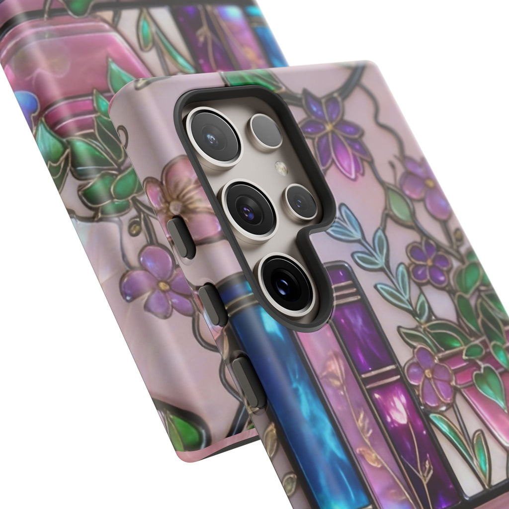 Floral Bookshelf Phone Case — Pastel Botanicals & Magical Book Art Printify