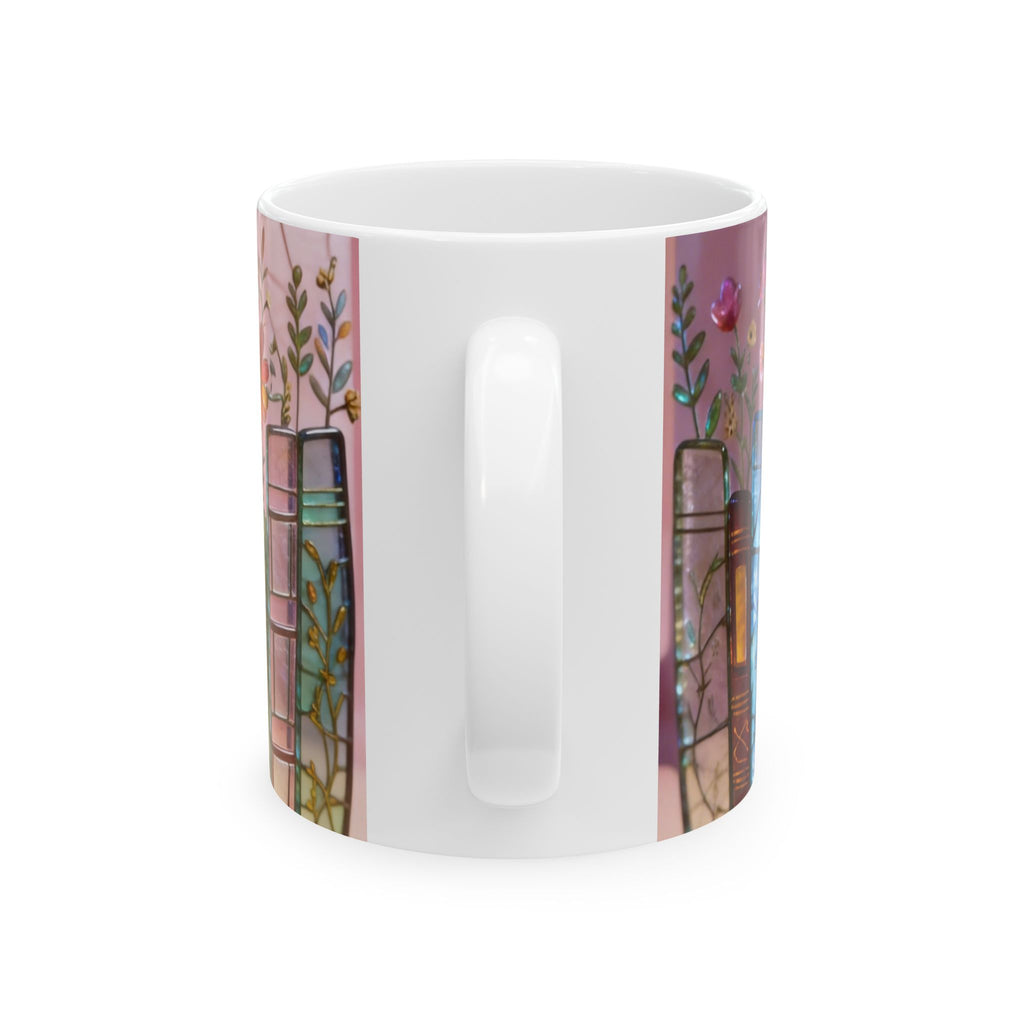 Color Glas Bookstack Ceramic Mug — Cozy Reading Coffee Cup (11oz/15oz) Printify