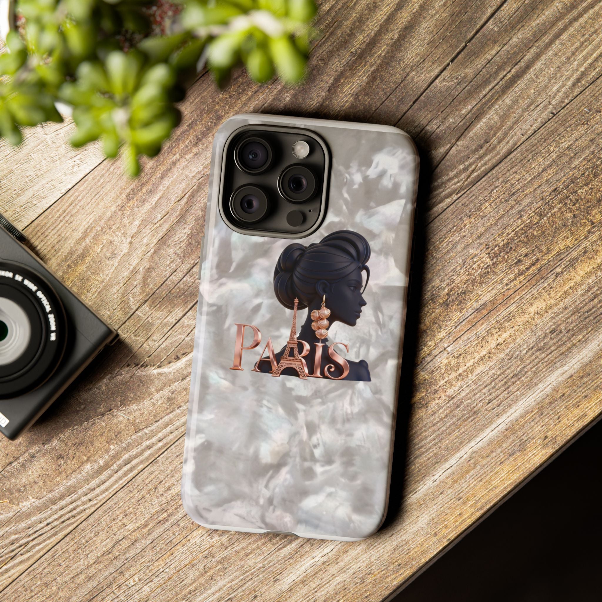 Paris Silhouette Pearl Phone Case — Tough Protective Smartphone Cover Printify