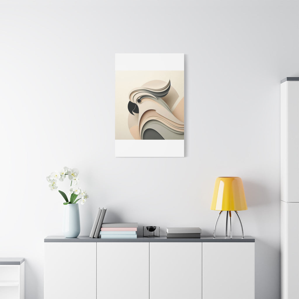 Abstract Paper Cut Cockatoo Matte Canvas Printify