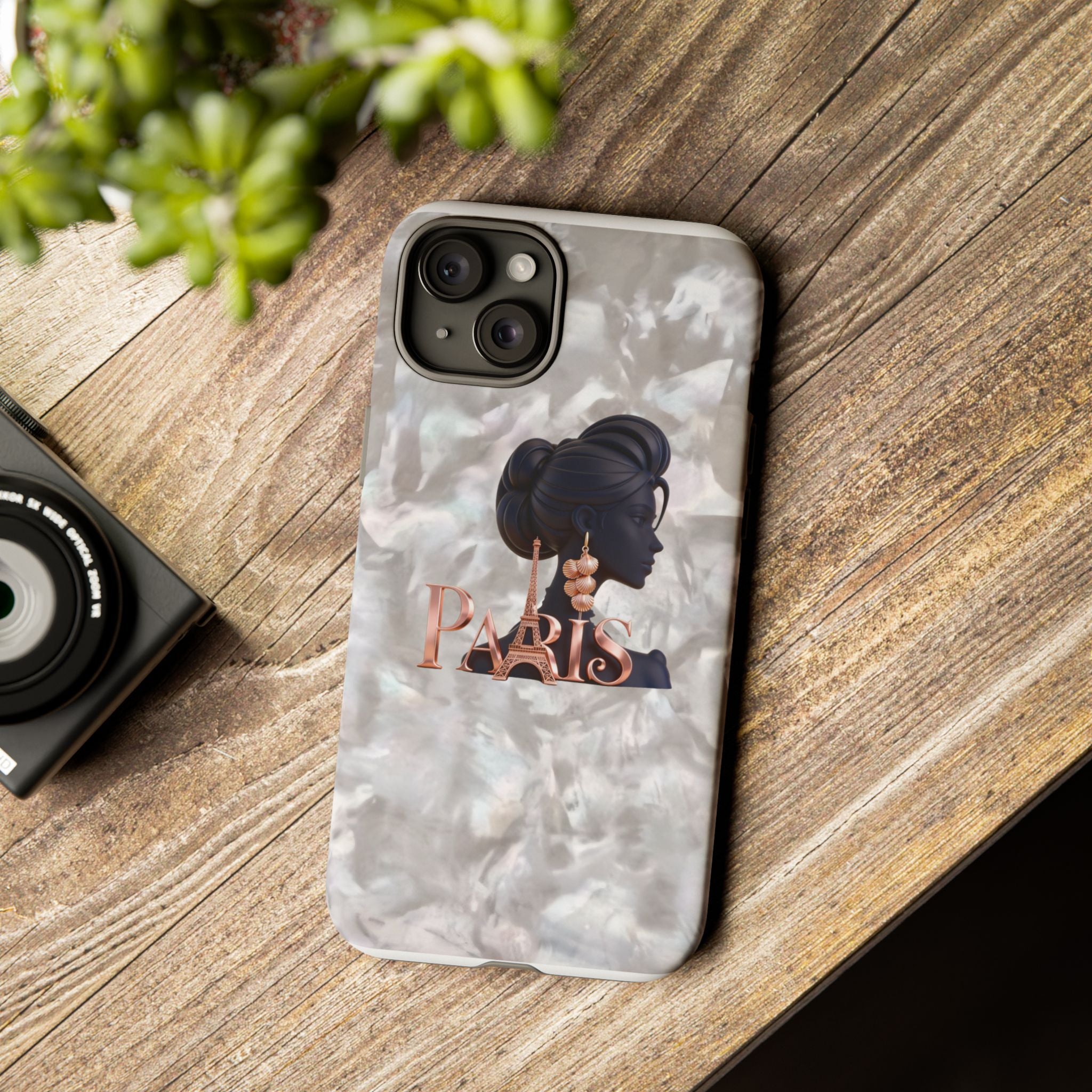 Paris Silhouette Pearl Phone Case — Tough Protective Smartphone Cover Printify