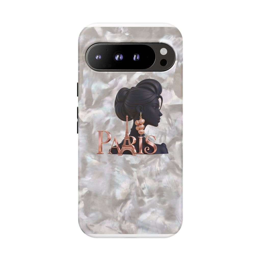 Paris Silhouette Pearl Phone Case — Tough Protective Smartphone Cover Printify