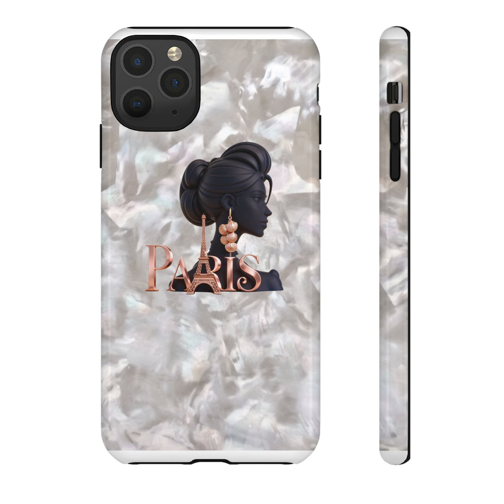 Paris Silhouette Pearl Phone Case — Tough Protective Smartphone Cover Printify