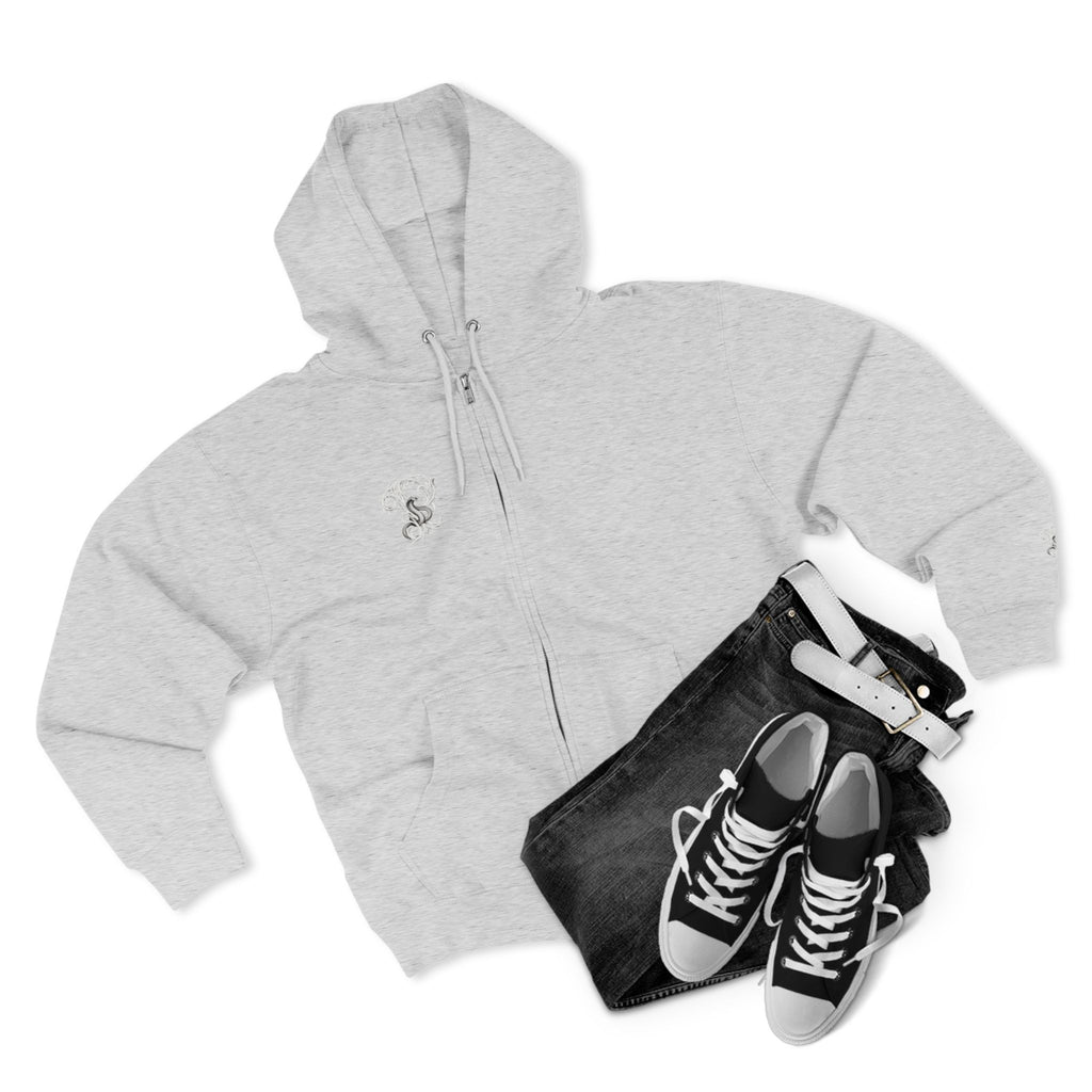 Ember & Serpent Zip Hoodie — Minimal Mythic Graphic Zip-Up Printify