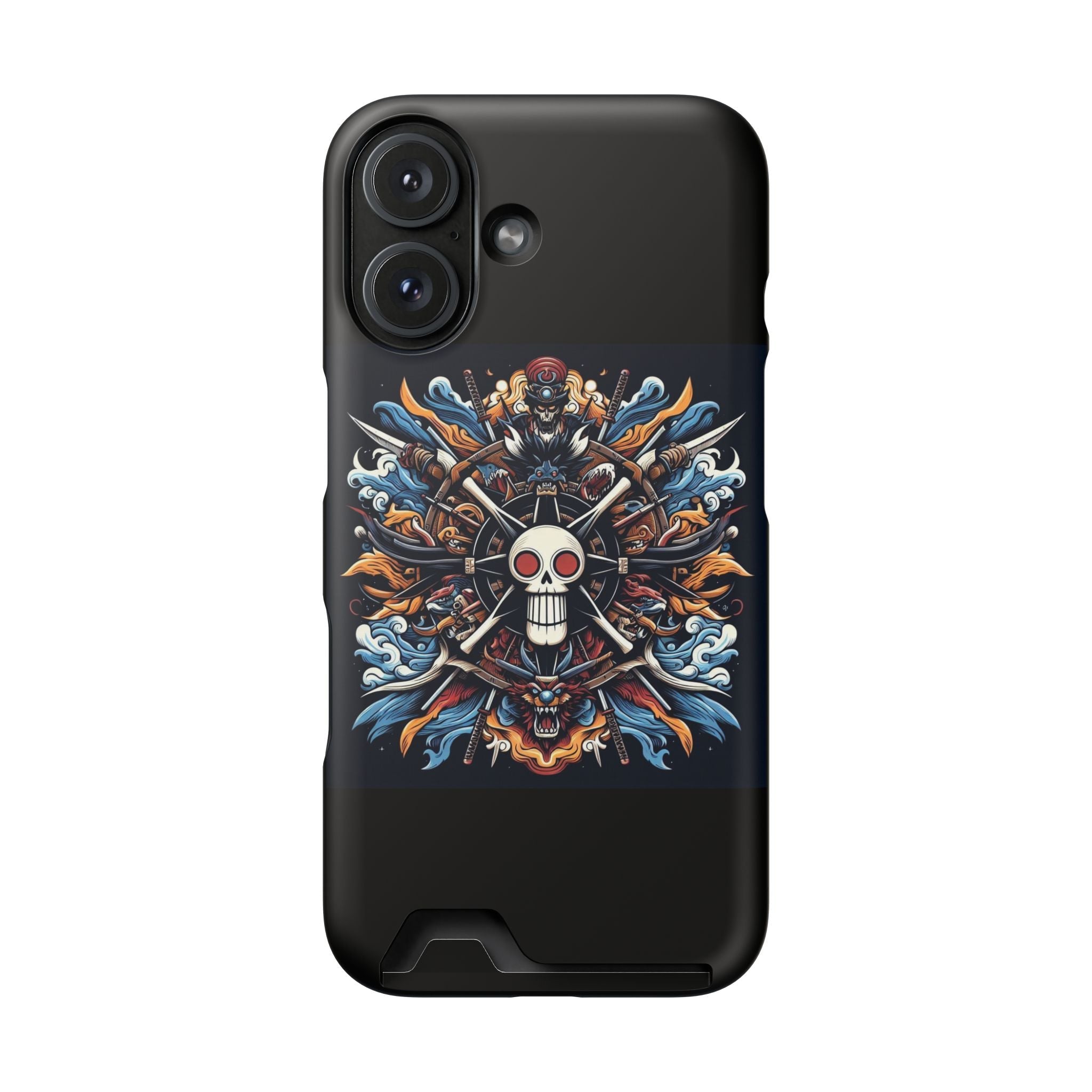 One Piece Phone Case with Card Holder | Anime Straw Hat Crew Design Printify