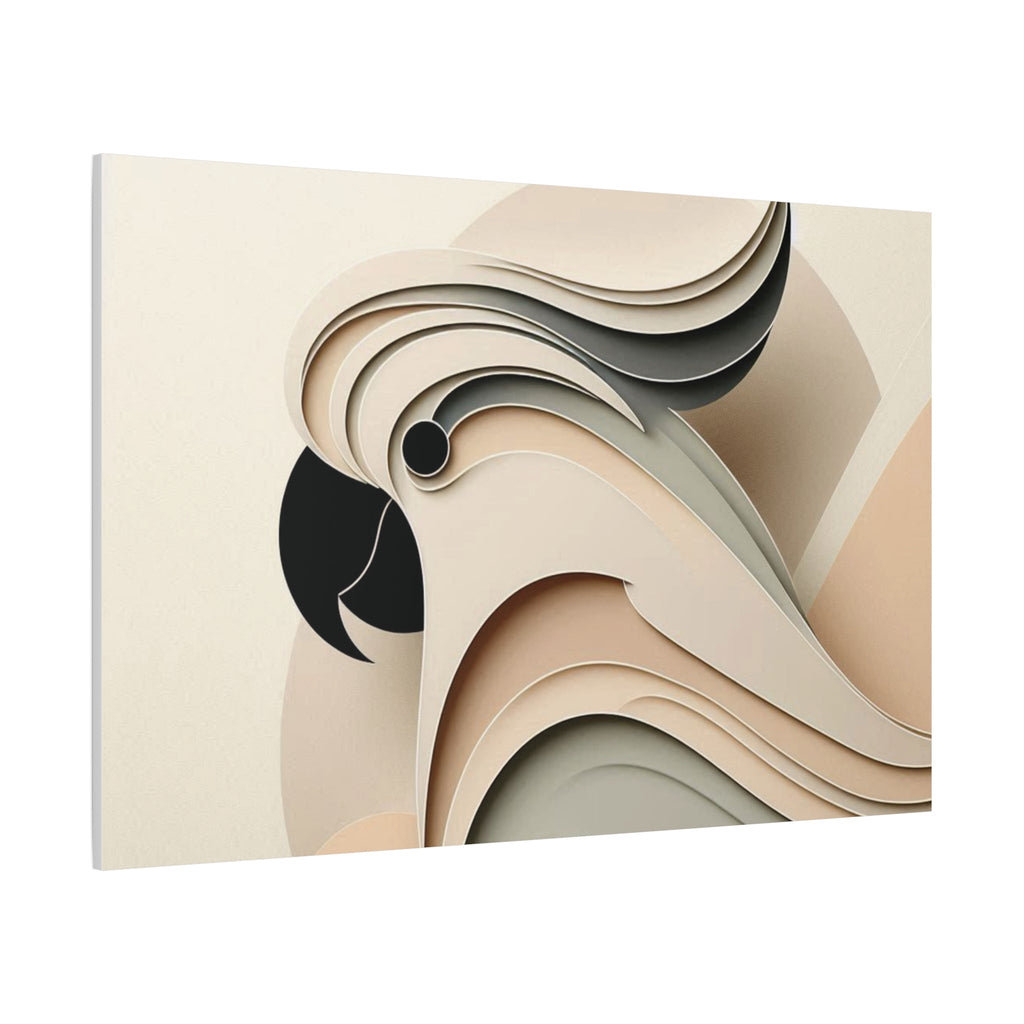 Abstract Paper Cut Cockatoo Matte Canvas Printify