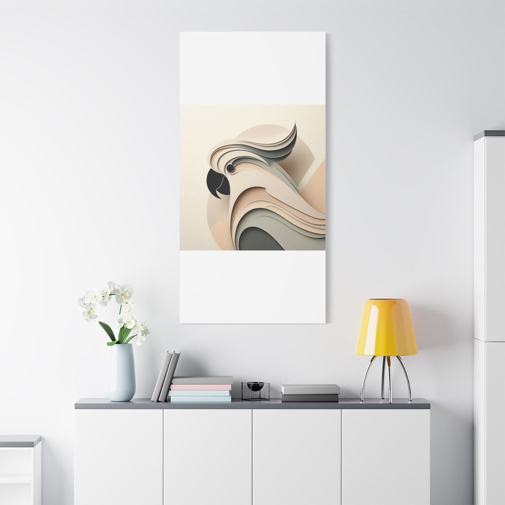 Abstract Paper Cut Cockatoo Matte Canvas Printify