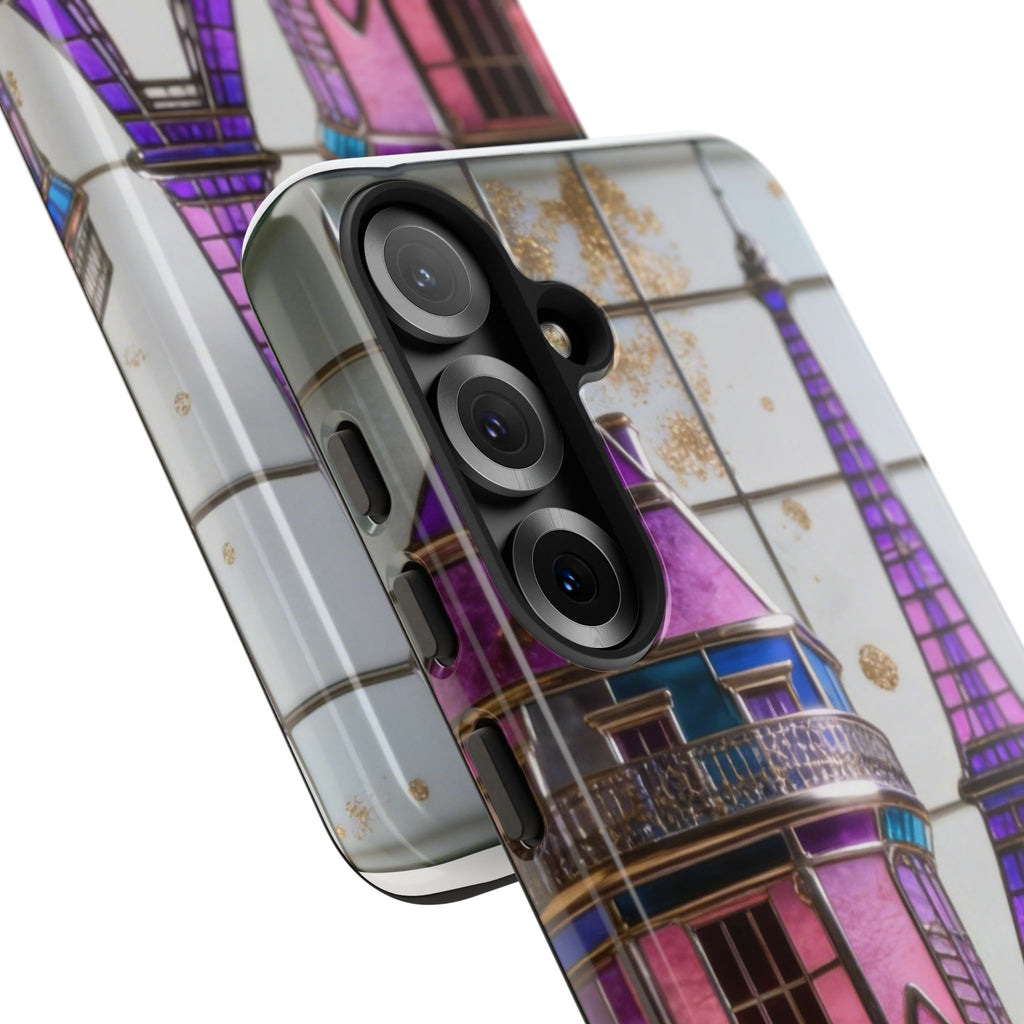 Parisian Eiffel Tower Tough Phone Case — Purple Vintage Cityscape Printify
