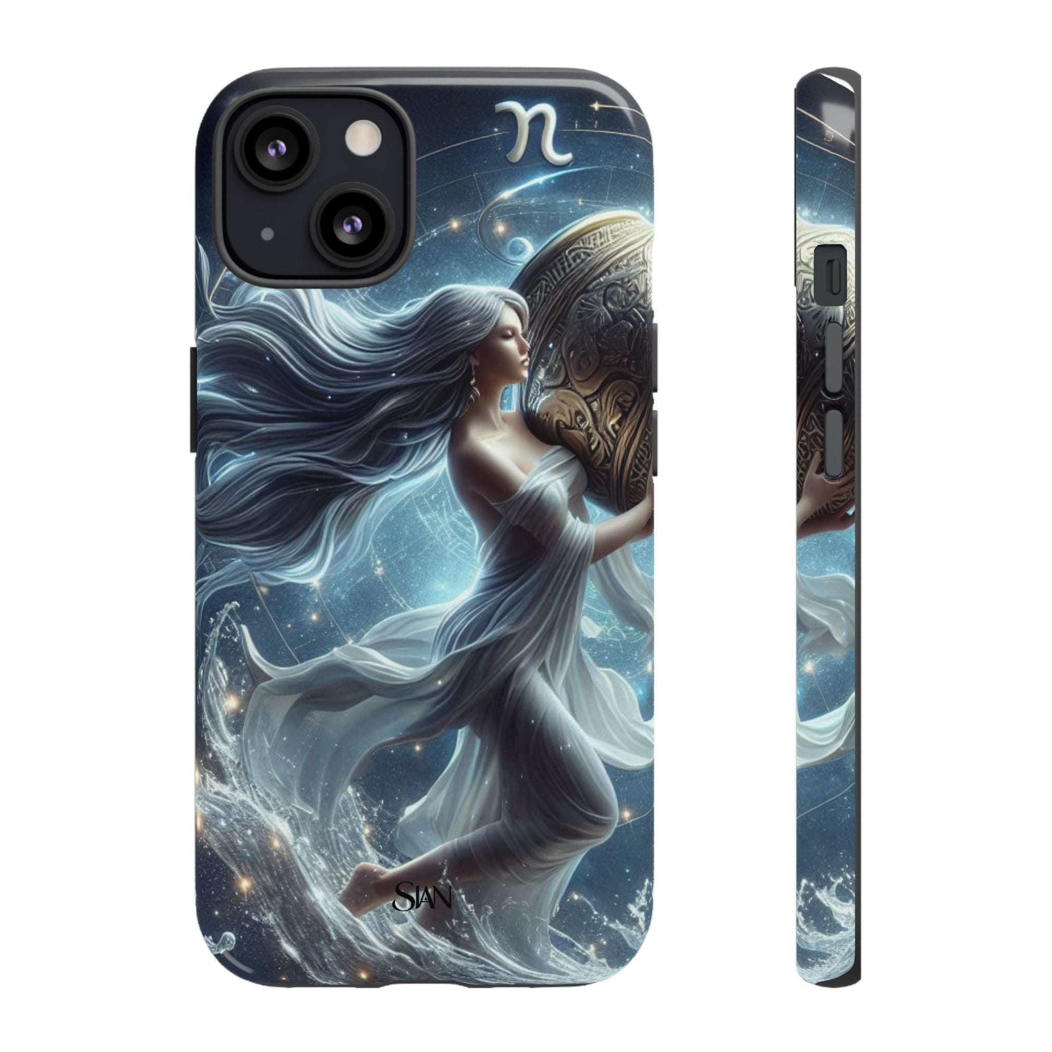 Moonlit Athena figure phone case | Goddess warrior celestial art tough case Printify