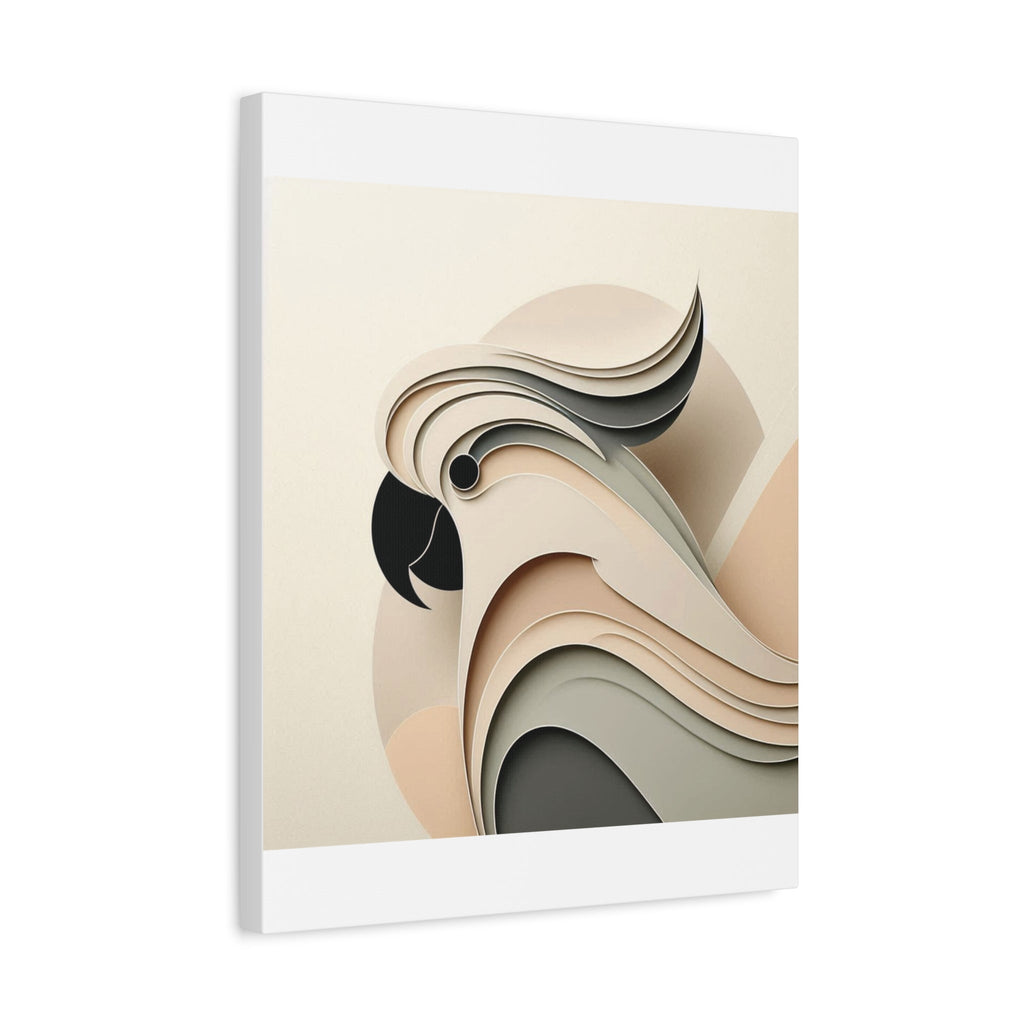 Abstract Paper Cut Cockatoo Matte Canvas Printify