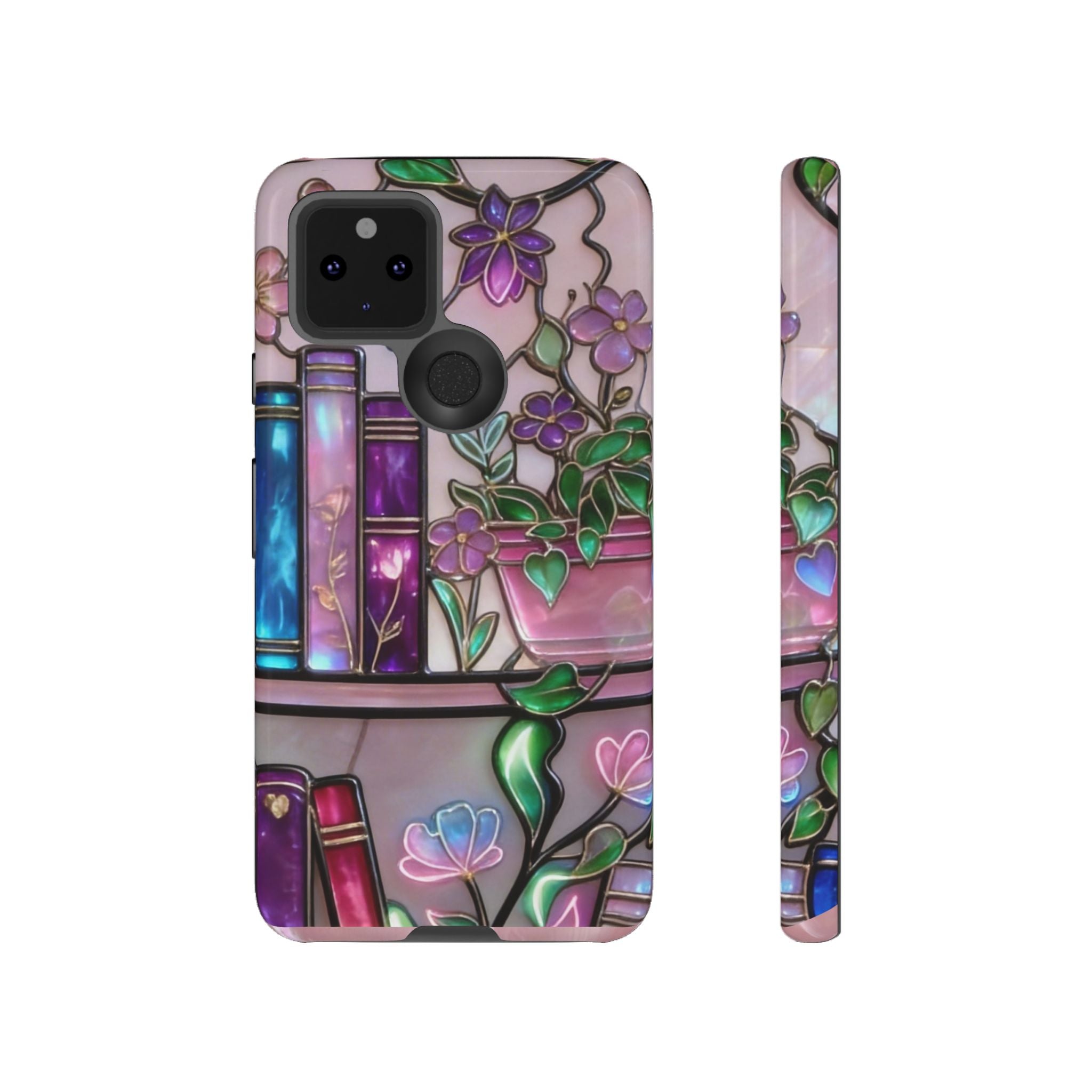 Floral Bookshelf Phone Case — Pastel Botanicals & Magical Book Art Printify