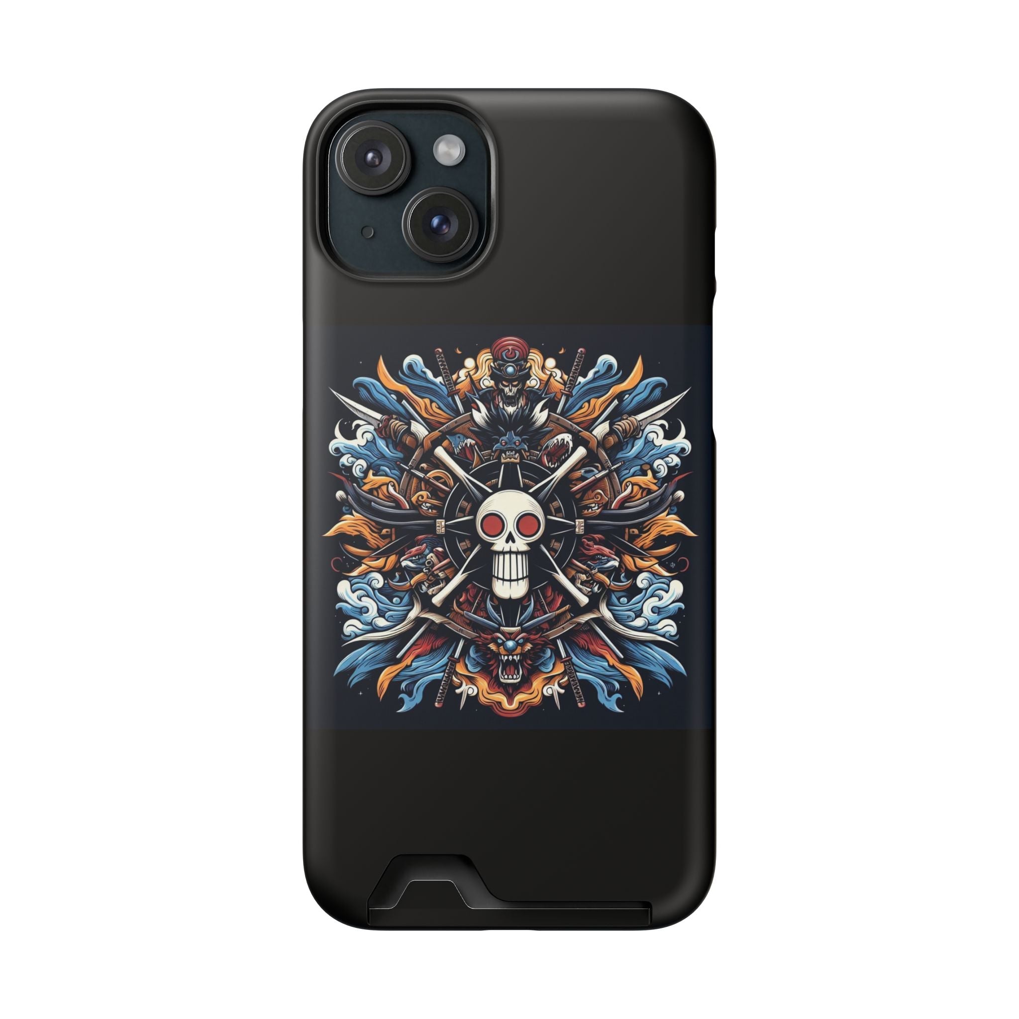 One Piece Phone Case with Card Holder | Anime Straw Hat Crew Design Printify