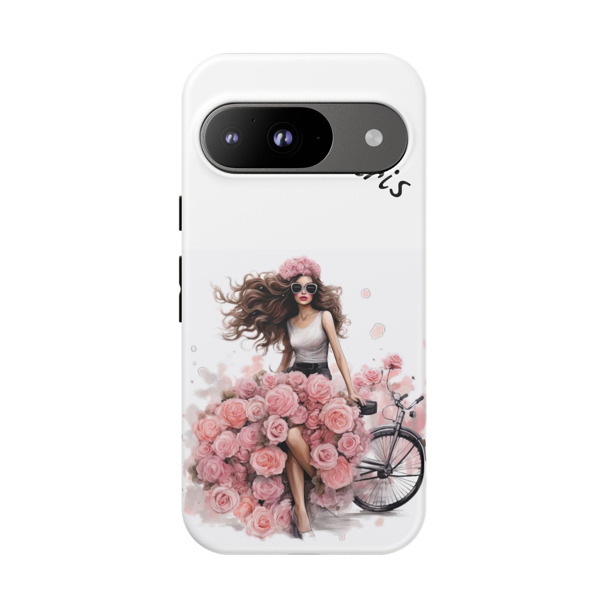 Paris Rose Bicycle woman phone case | Floral iPhone case Printify