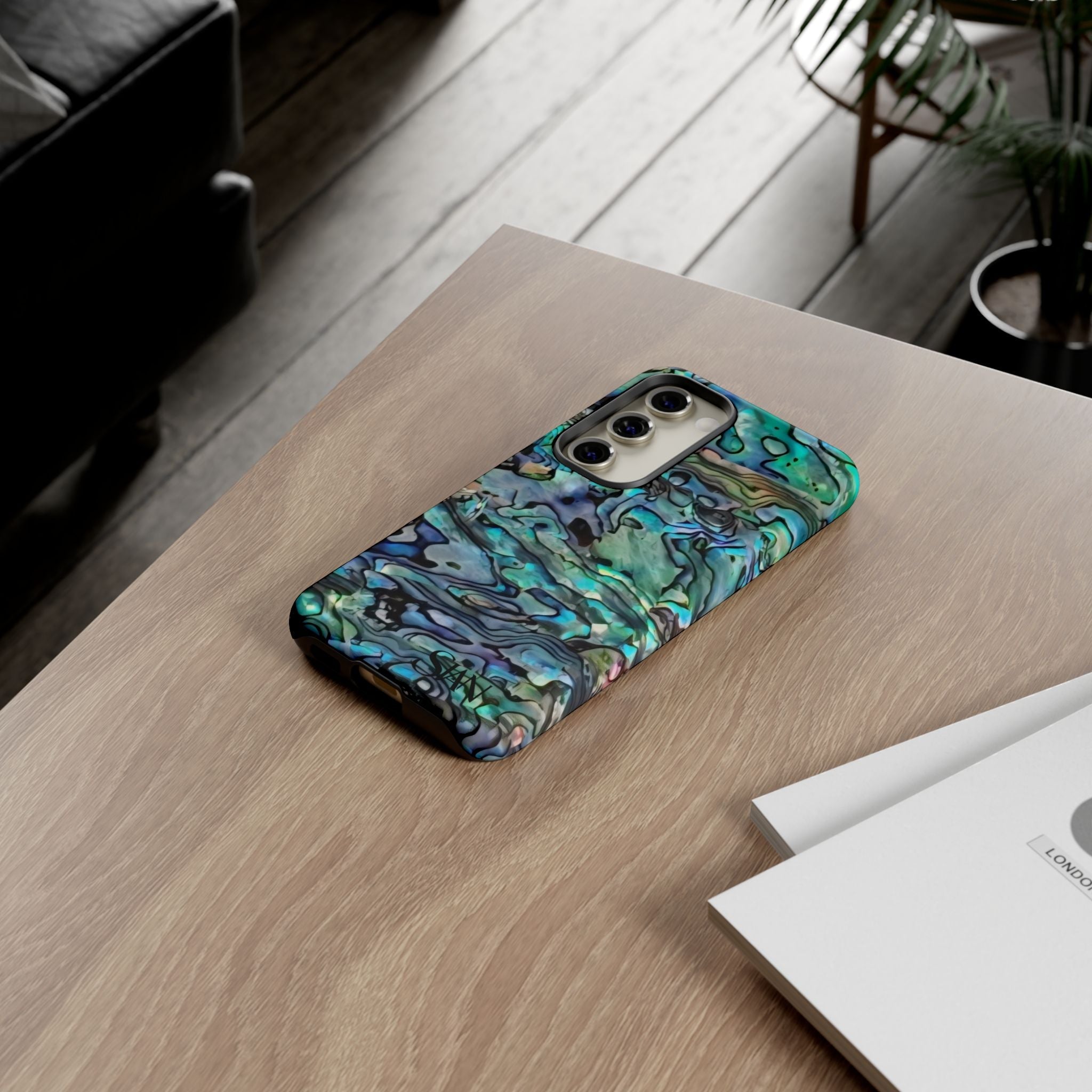 Abalone Shell Pattern Phone Case | Iridescent Ocean Swirl Protective Cover Printify