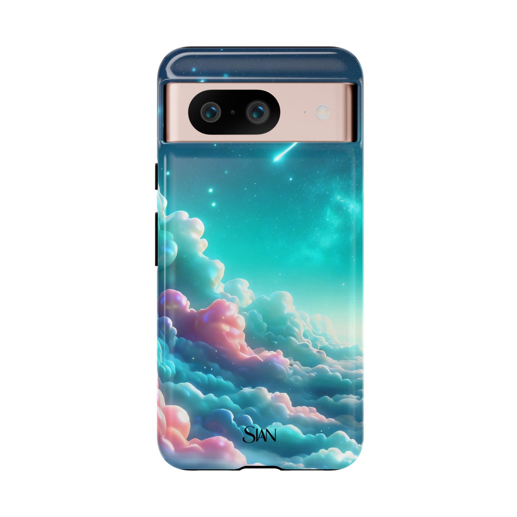 Dreamy Pastel Clouds with Shooting Star phone case Printify