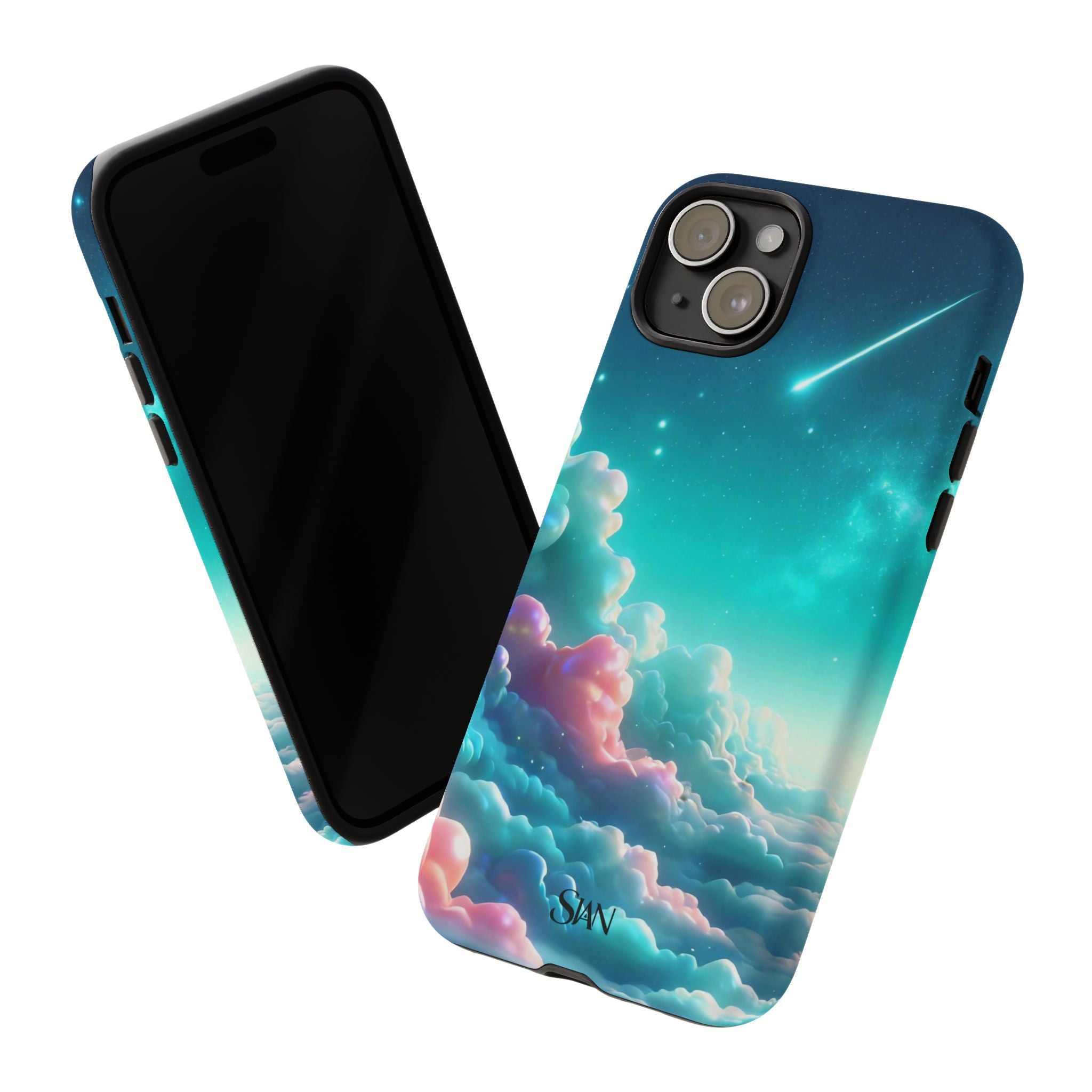Dreamy Pastel Clouds with Shooting Star phone case Printify