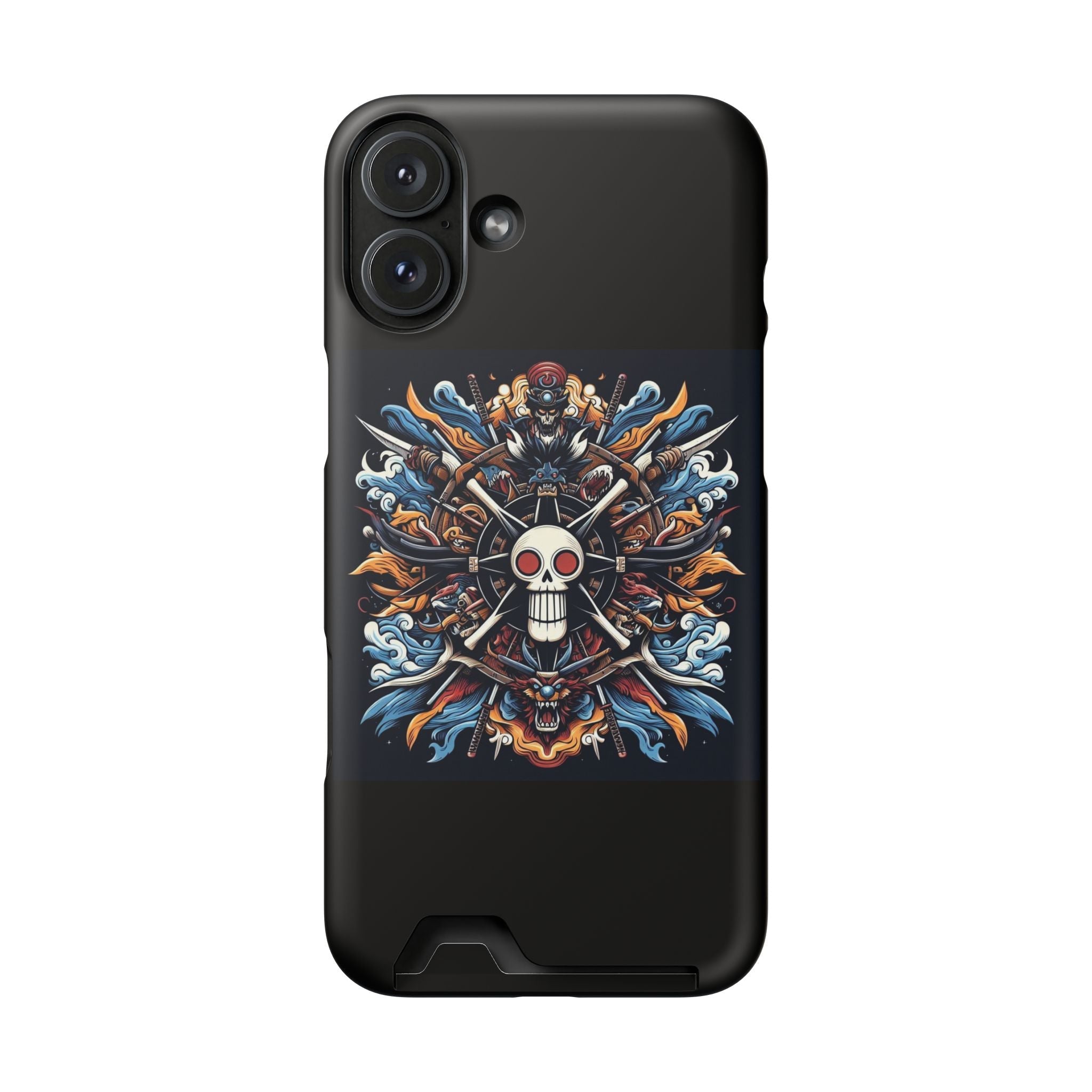 One Piece Phone Case with Card Holder | Anime Straw Hat Crew Design Printify