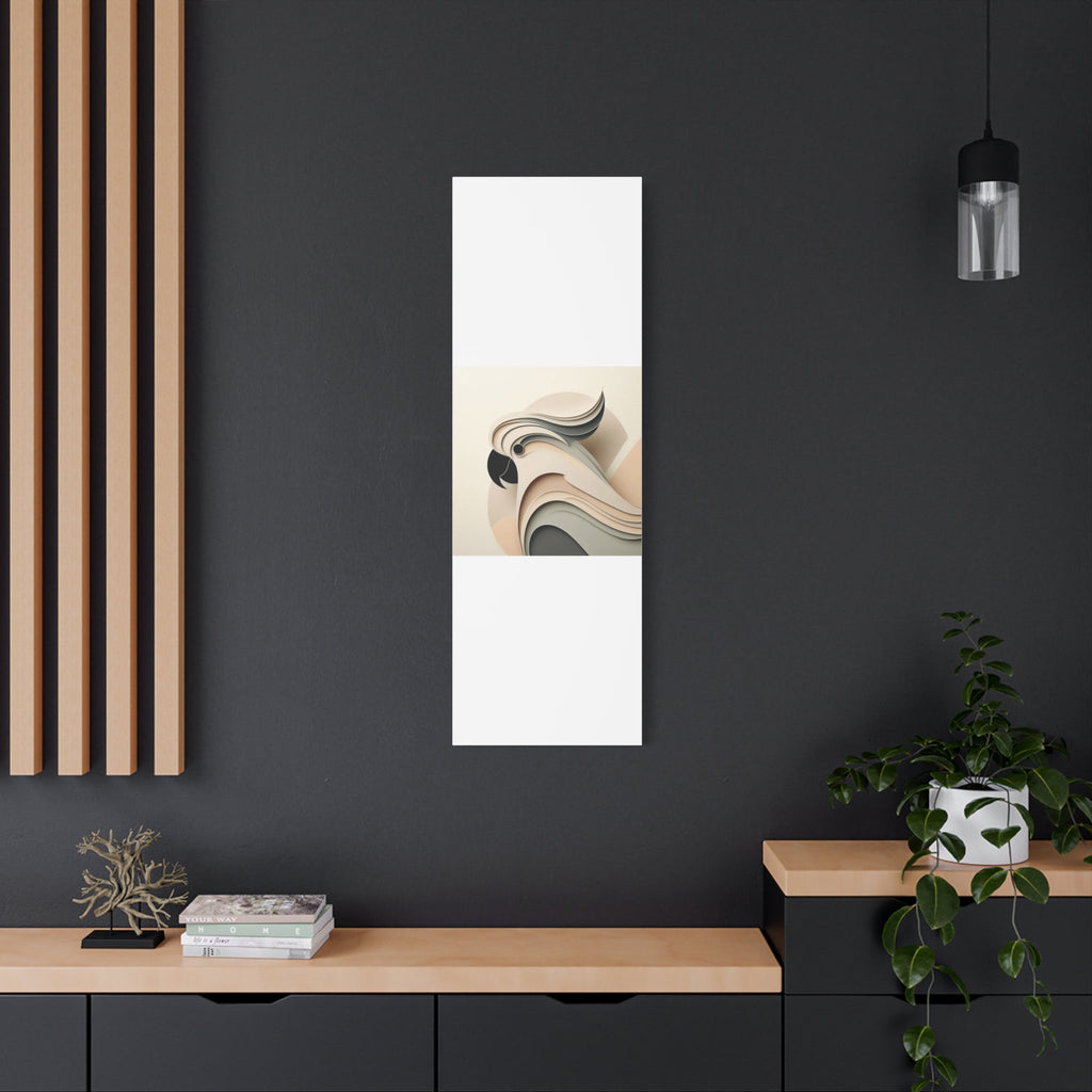 Abstract Paper Cut Cockatoo Matte Canvas Printify