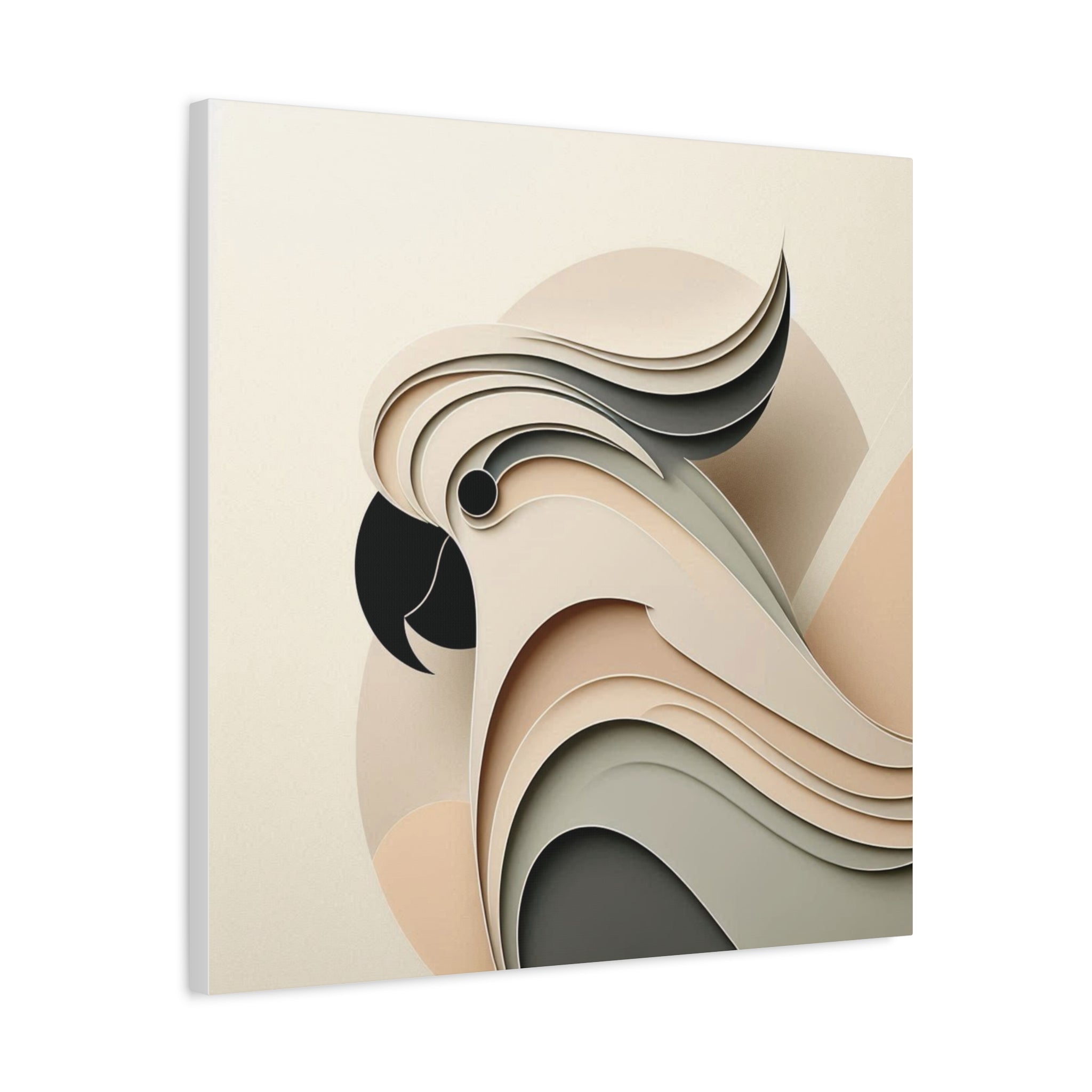 Abstract Paper Cut Cockatoo Matte Canvas Printify