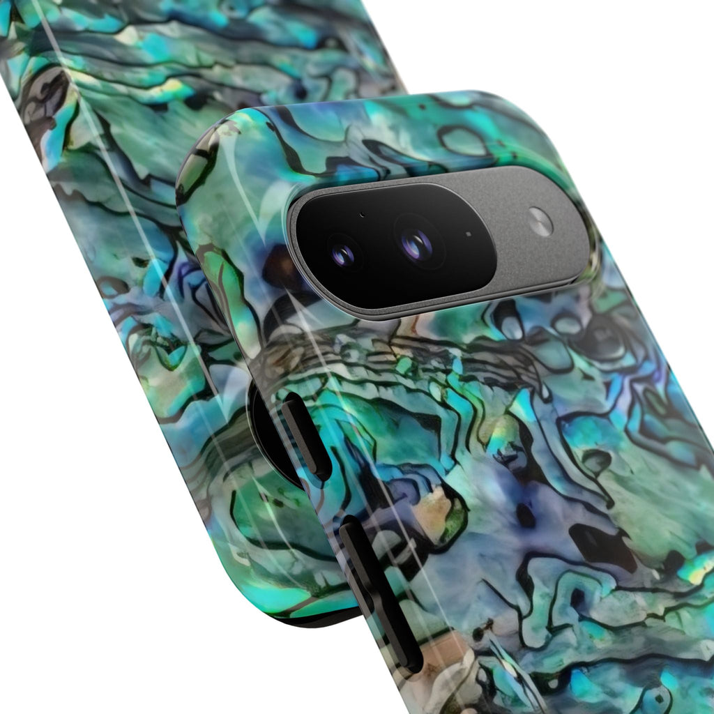 Abalone Shell Pattern Phone Case | Iridescent Ocean Swirl Protective Cover Printify