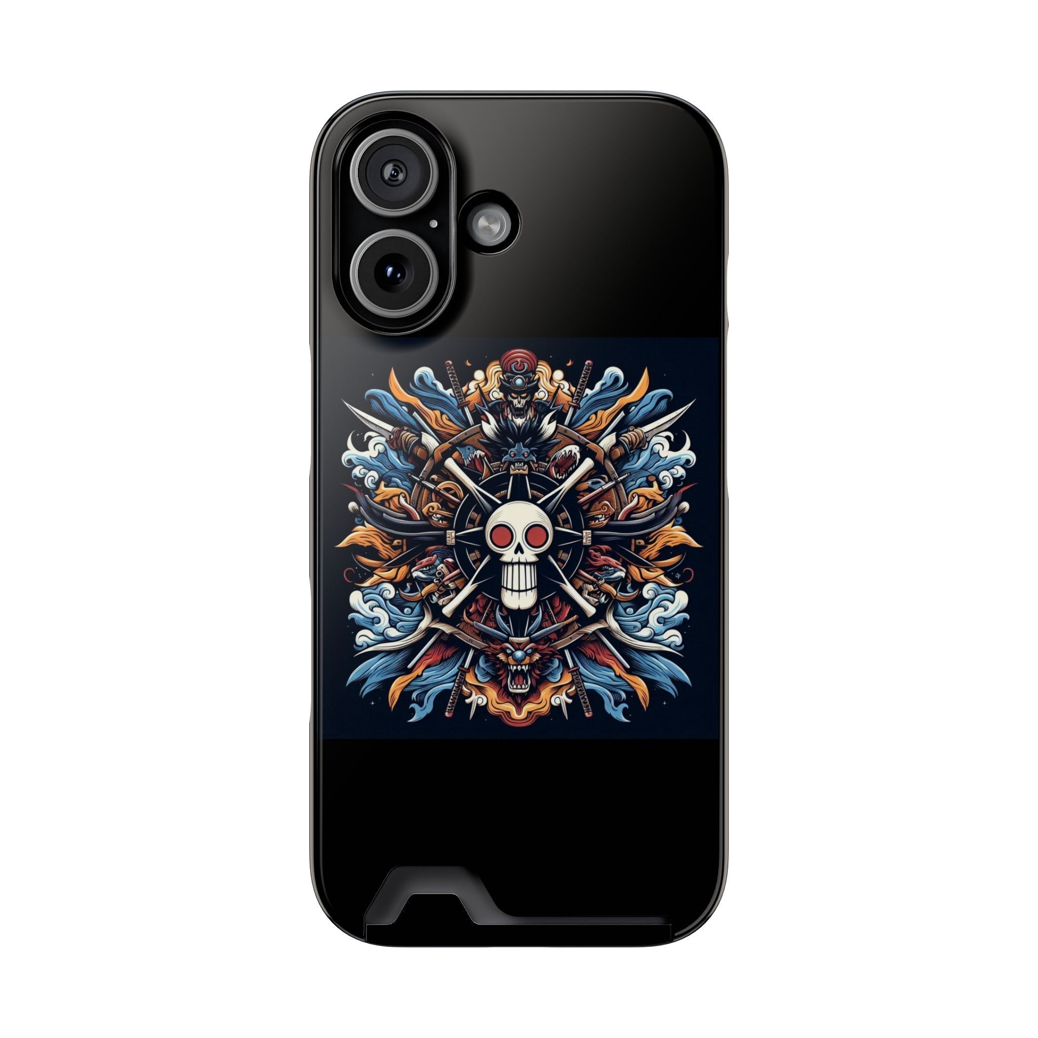 One Piece Phone Case with Card Holder | Anime Straw Hat Crew Design Printify