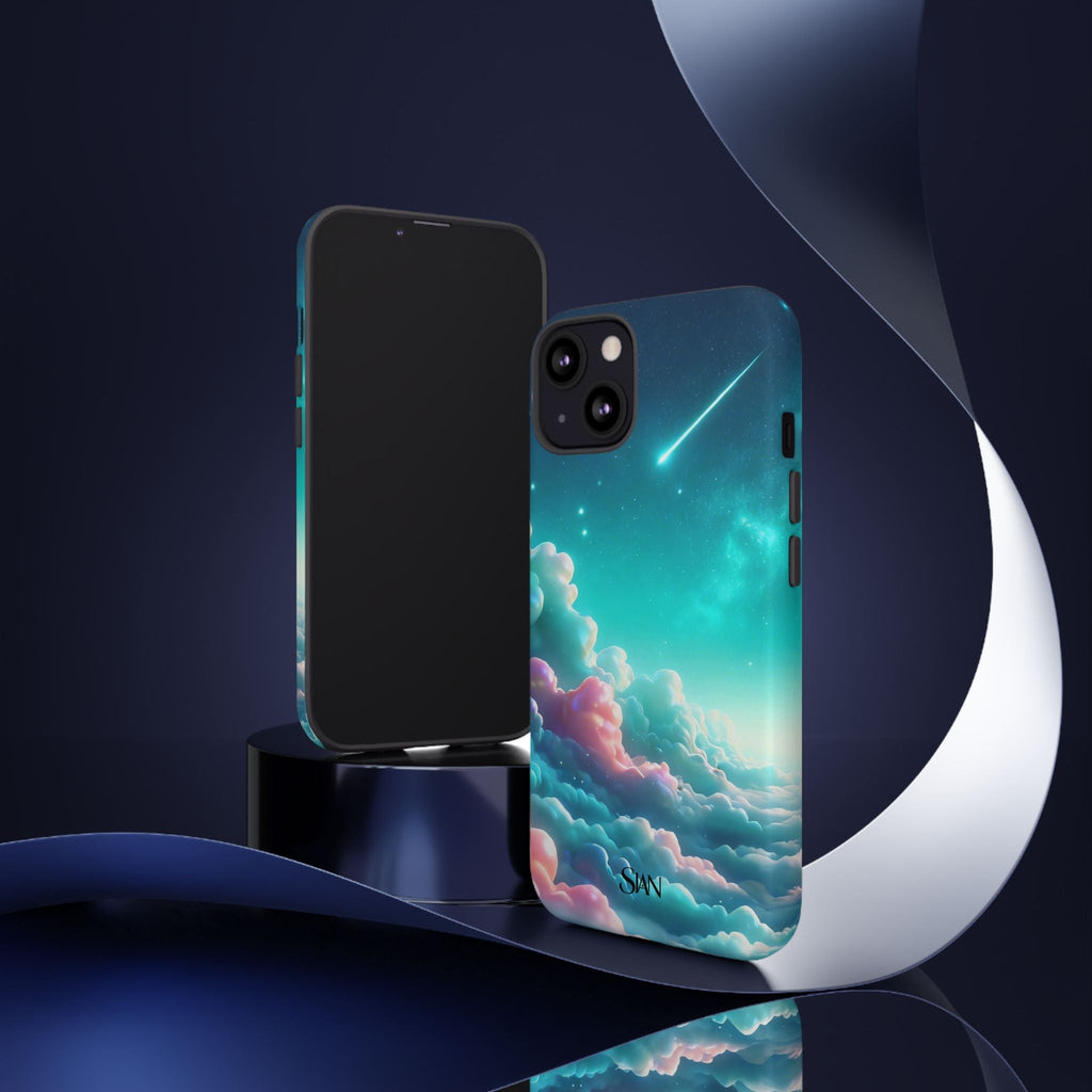 Dreamy Pastel Clouds with Shooting Star phone case Printify