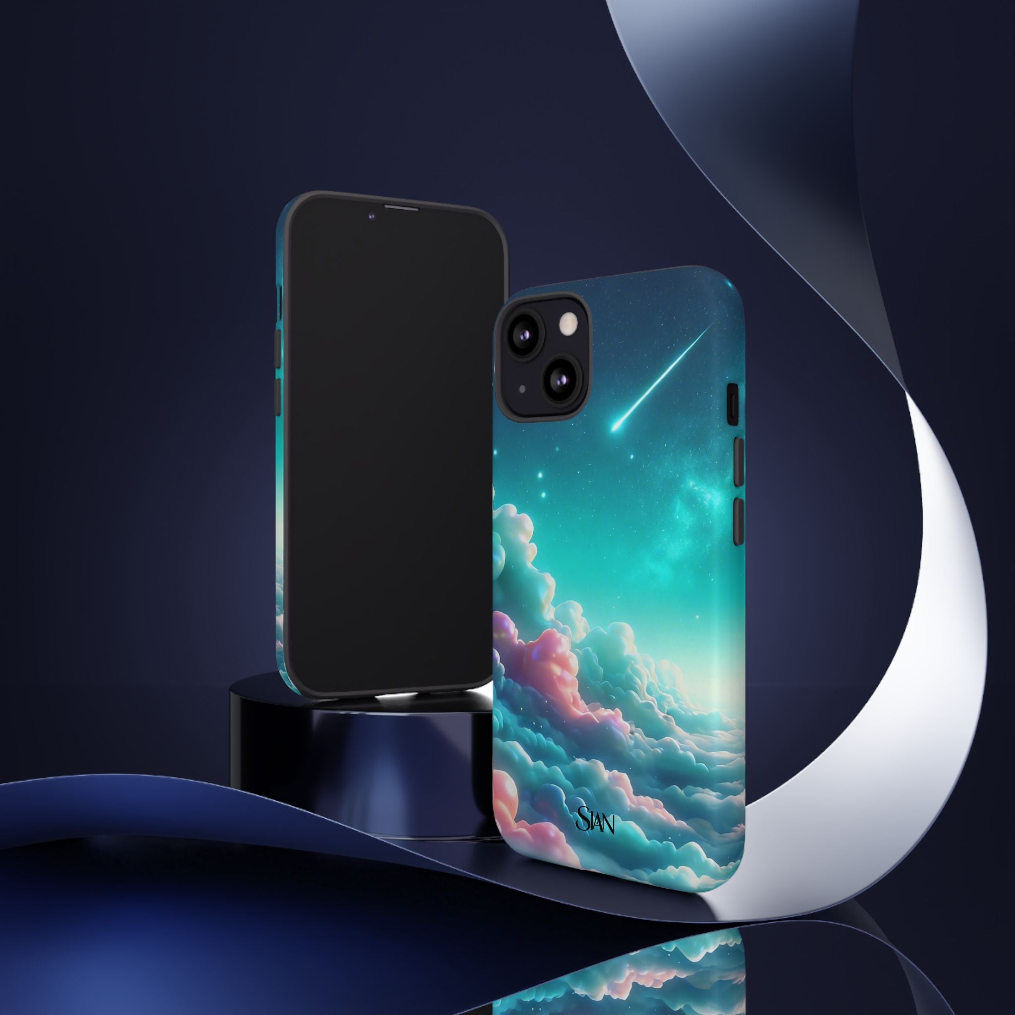 Dreamy Pastel Clouds with Shooting Star phone case Printify