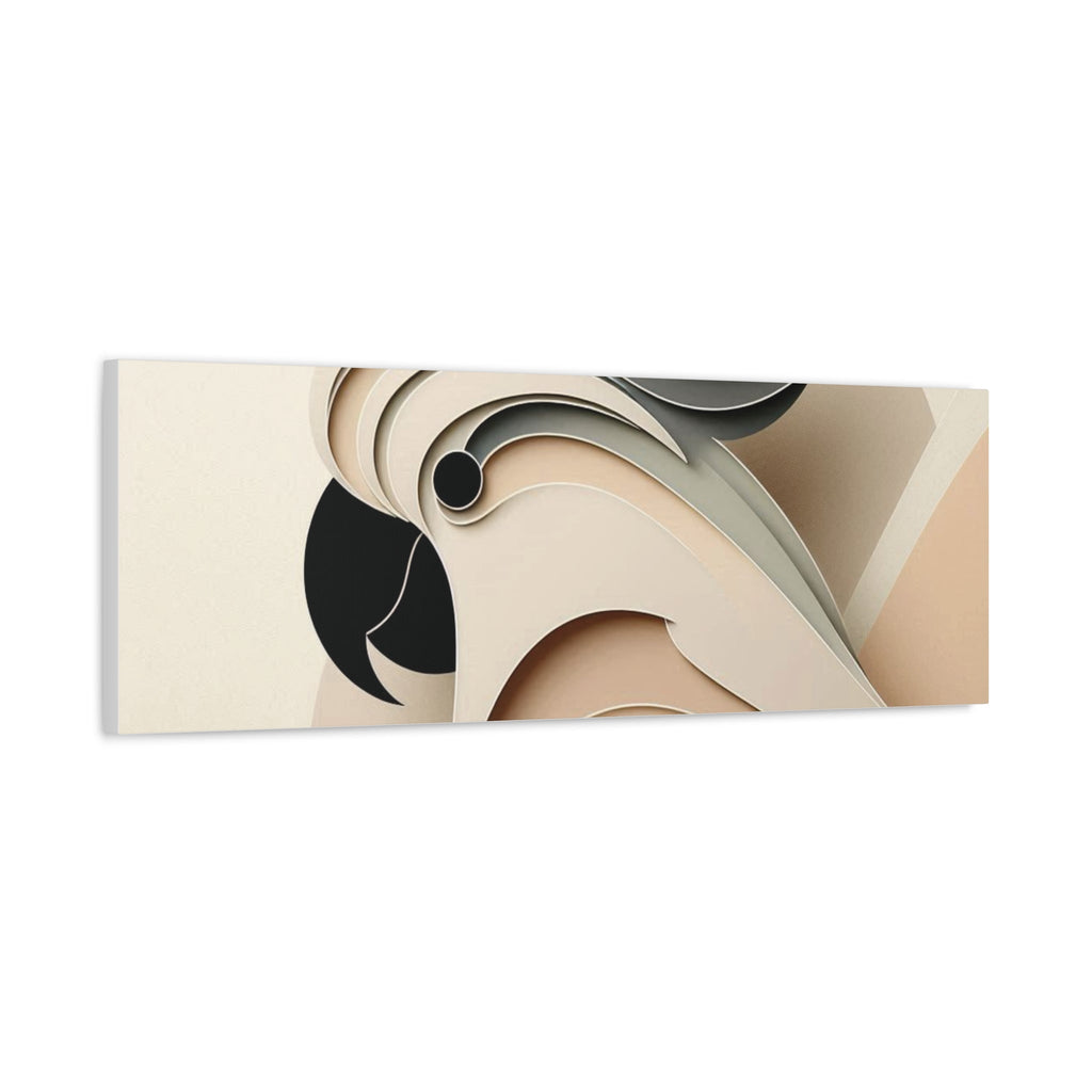 Abstract Paper Cut Cockatoo Matte Canvas Printify