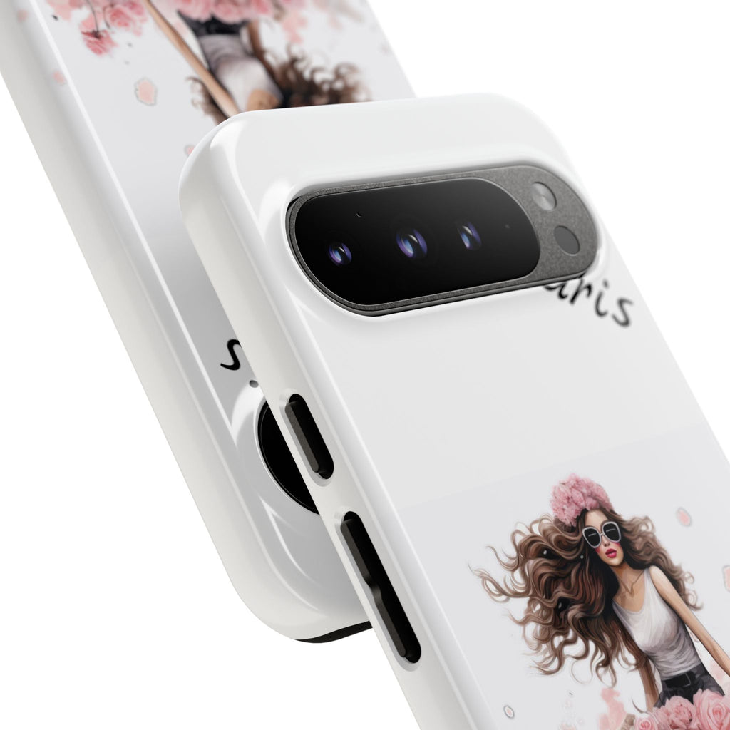 Paris Rose Bicycle woman phone case | Floral iPhone case Printify