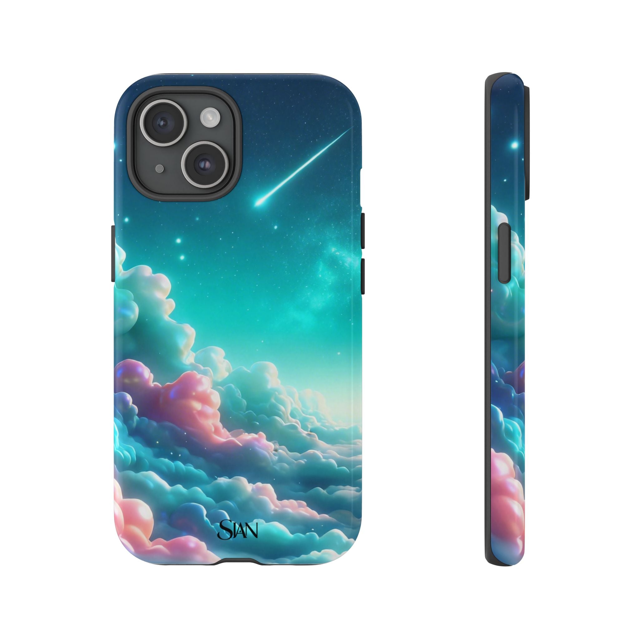 Dreamy Pastel Clouds with Shooting Star phone case Printify