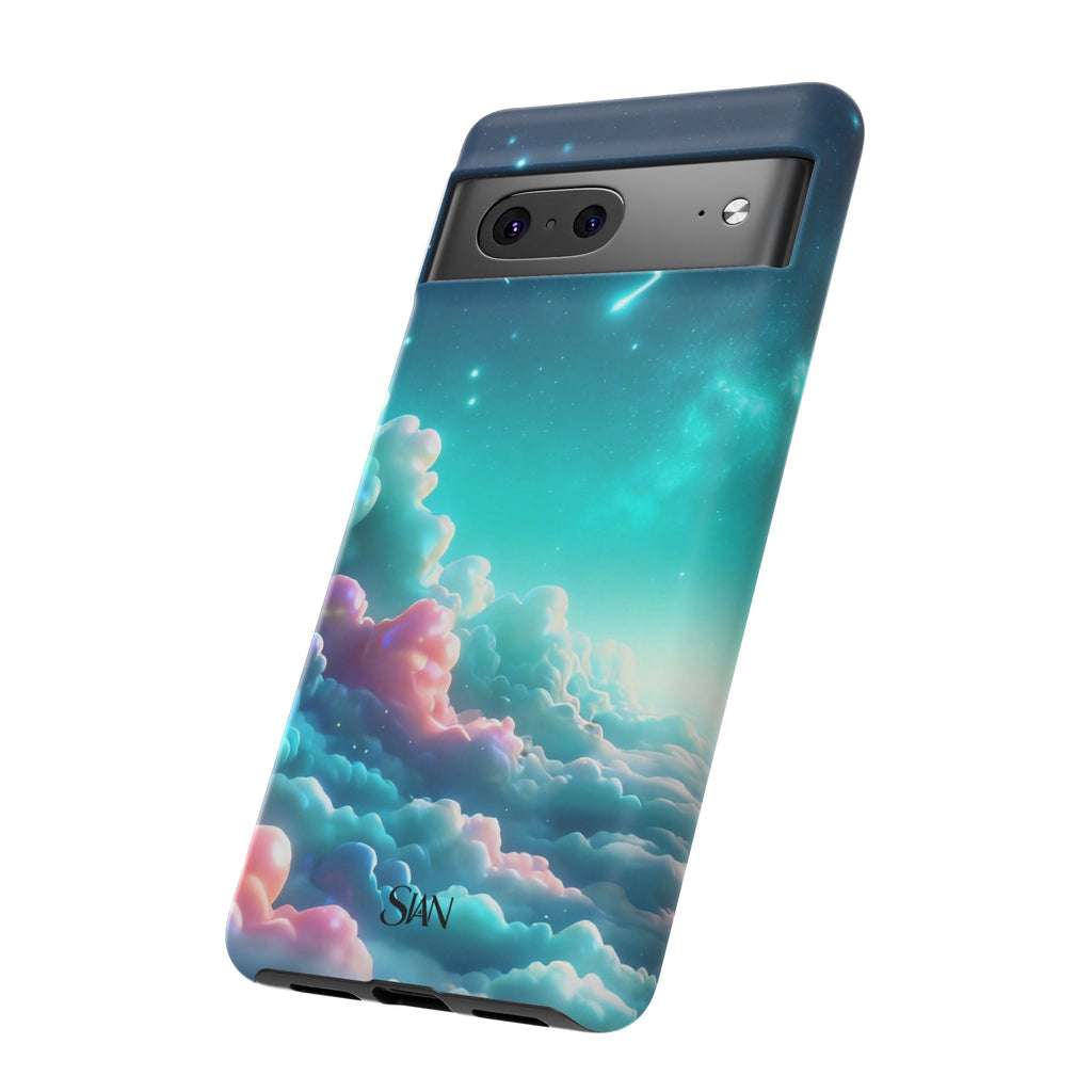 Dreamy Pastel Clouds with Shooting Star phone case Printify