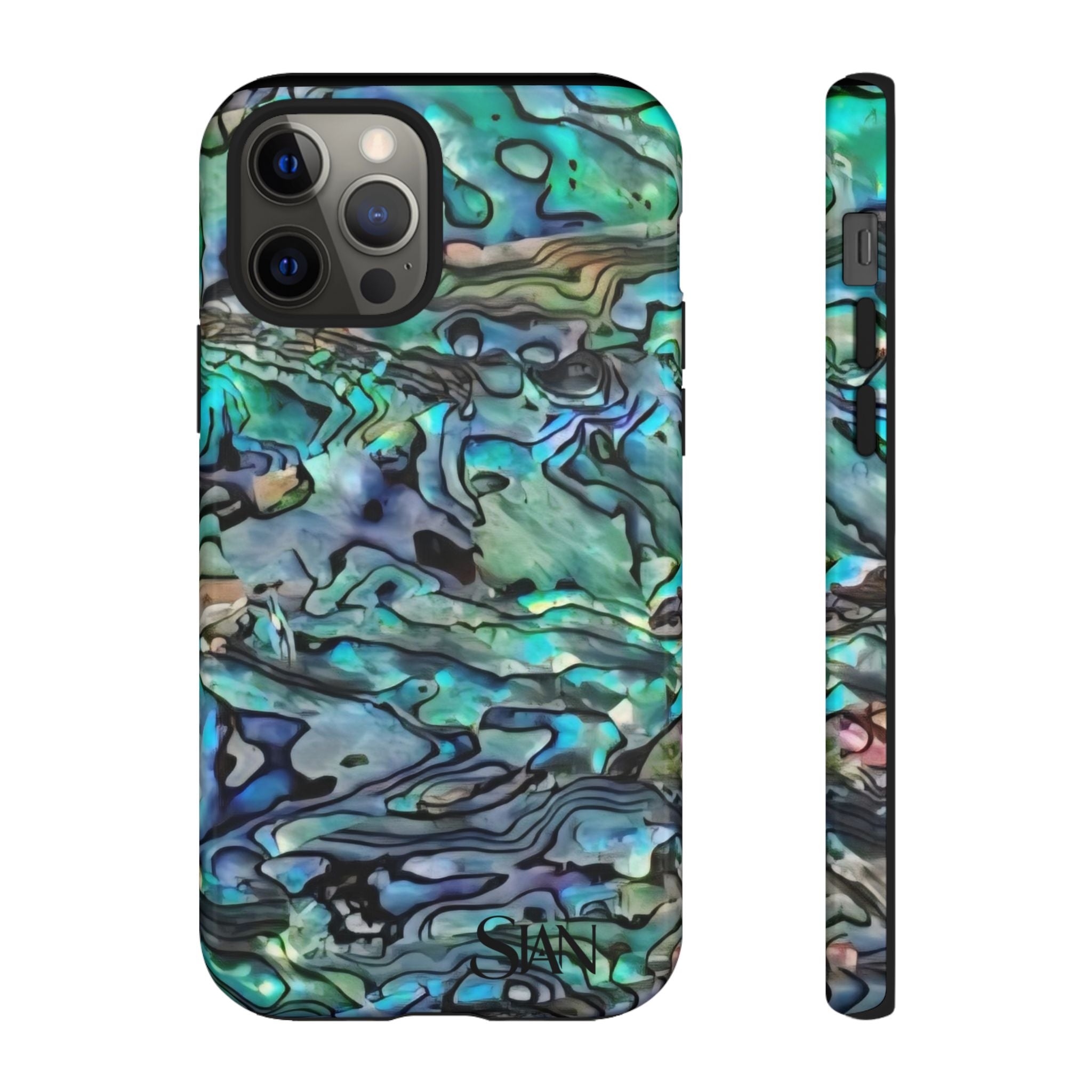 Abalone Shell Pattern Phone Case | Iridescent Ocean Swirl Protective Cover Printify