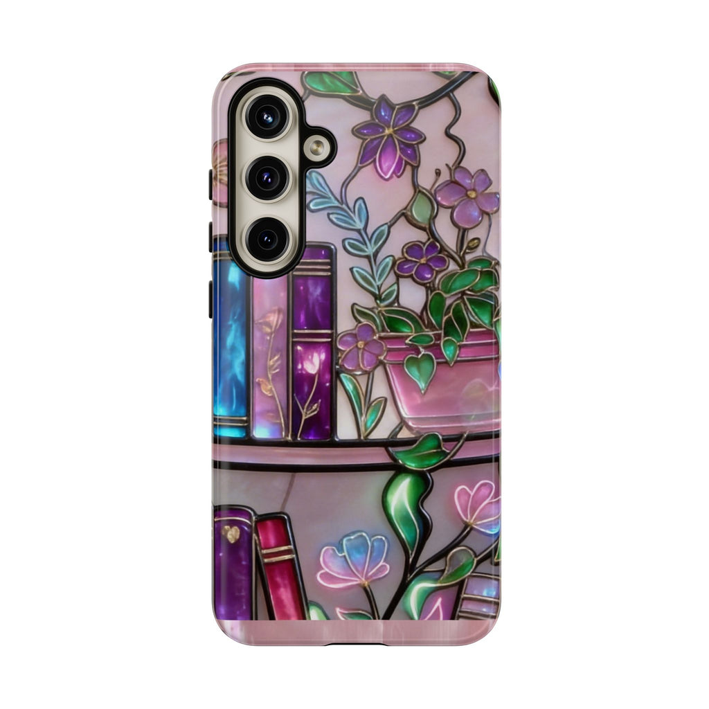 Floral Bookshelf Phone Case — Pastel Botanicals & Magical Book Art Printify