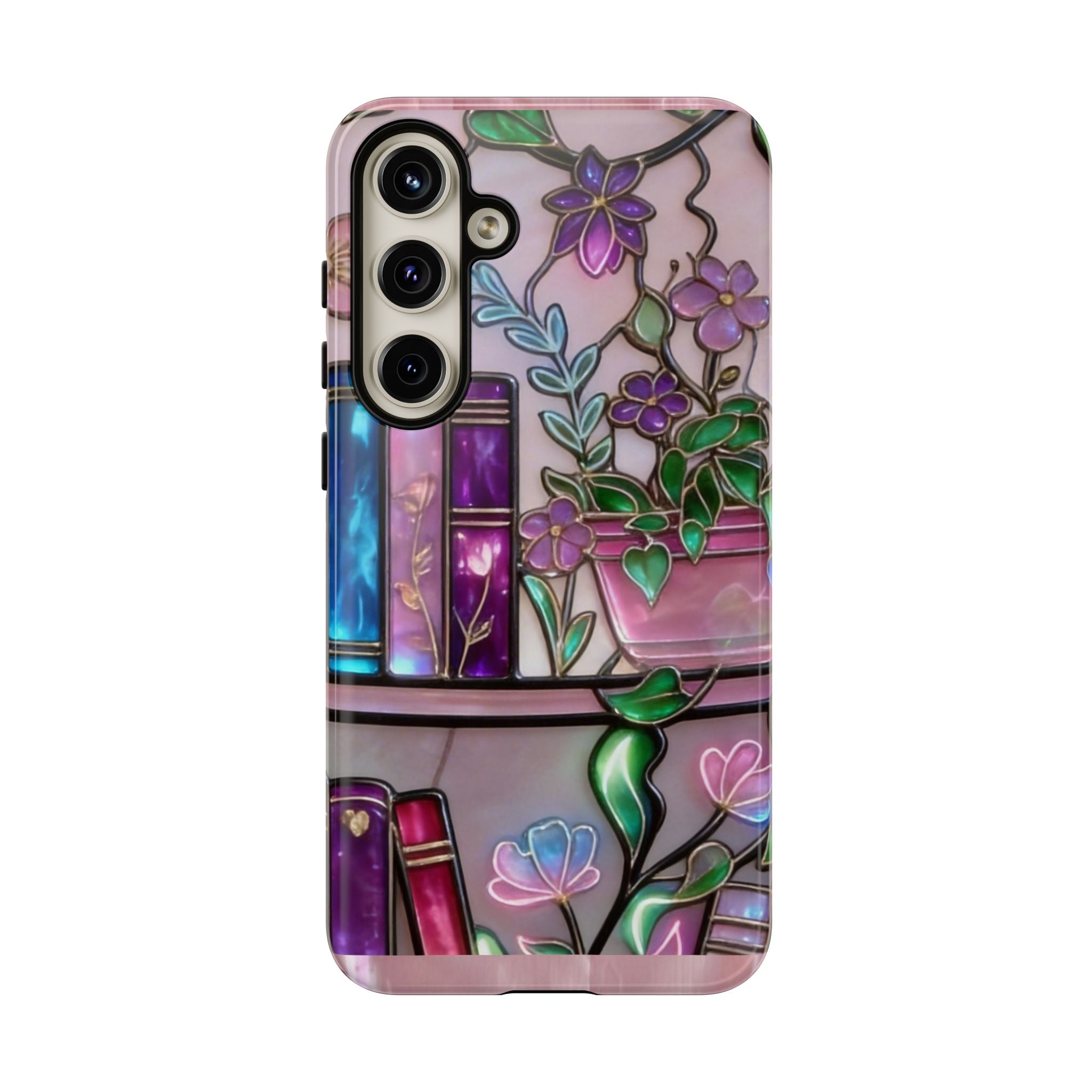 Floral Bookshelf Phone Case — Pastel Botanicals & Magical Book Art Printify