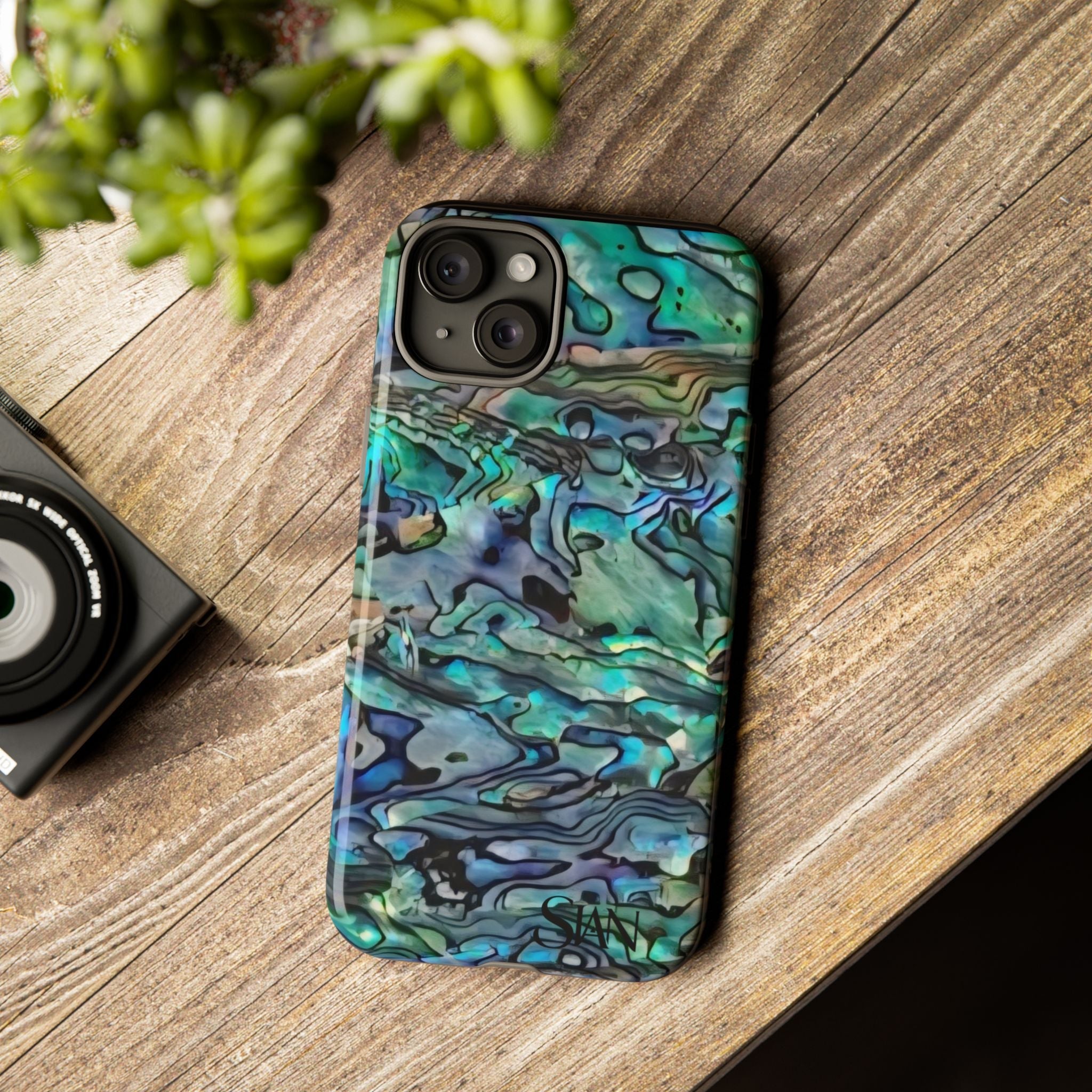 Abalone Shell Pattern Phone Case | Iridescent Ocean Swirl Protective Cover Printify