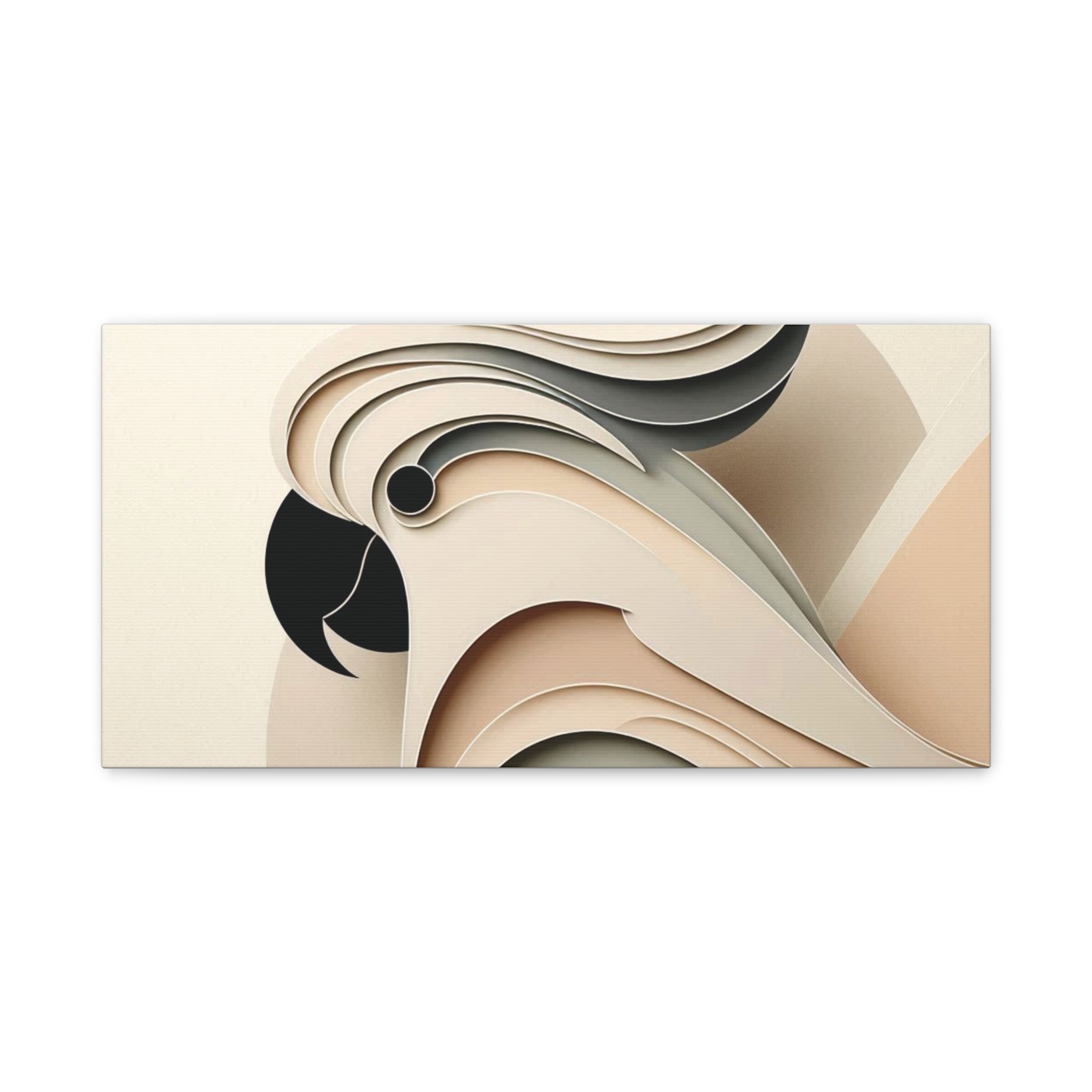 Abstract Paper Cut Cockatoo Matte Canvas Printify