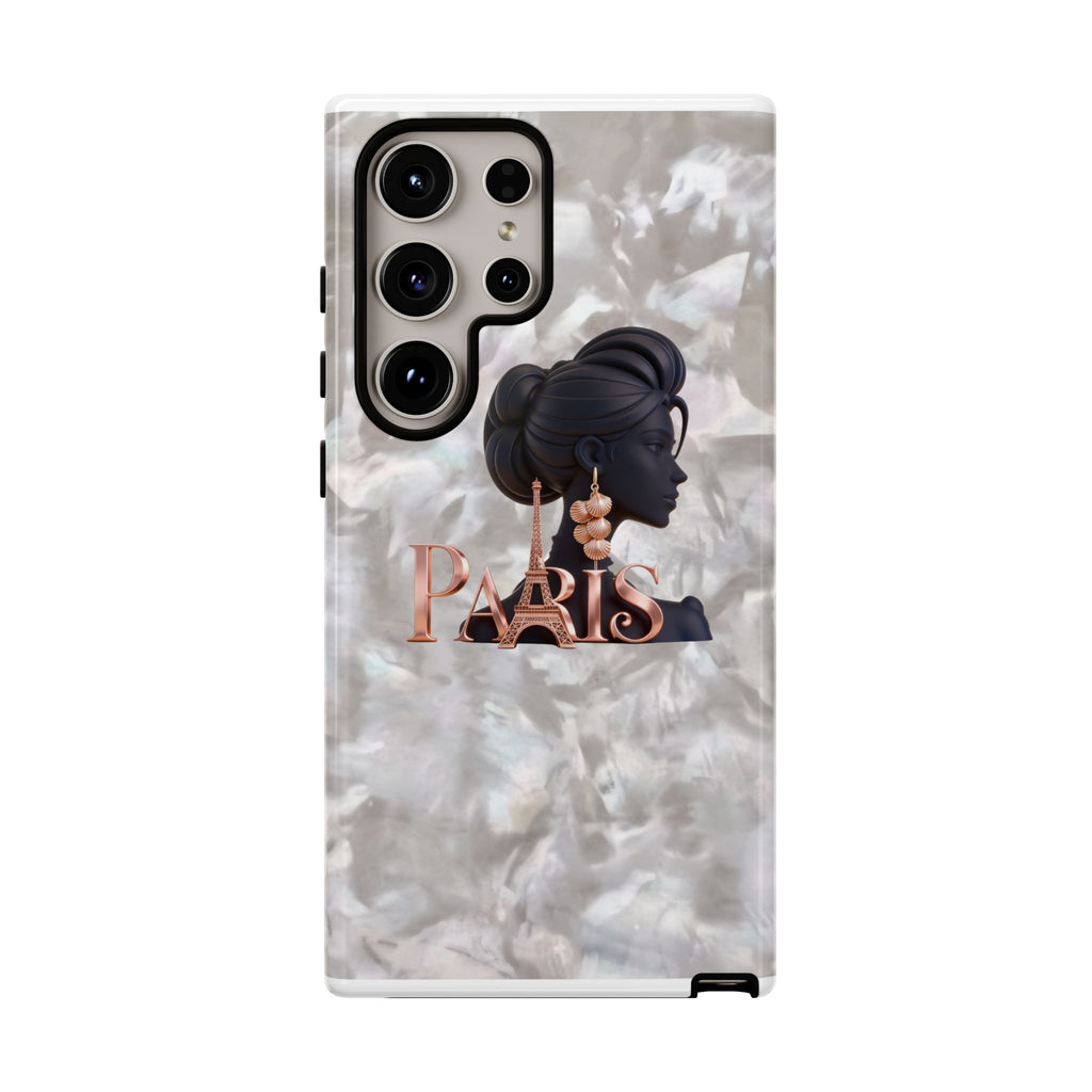Paris Silhouette Pearl Phone Case — Tough Protective Smartphone Cover Printify
