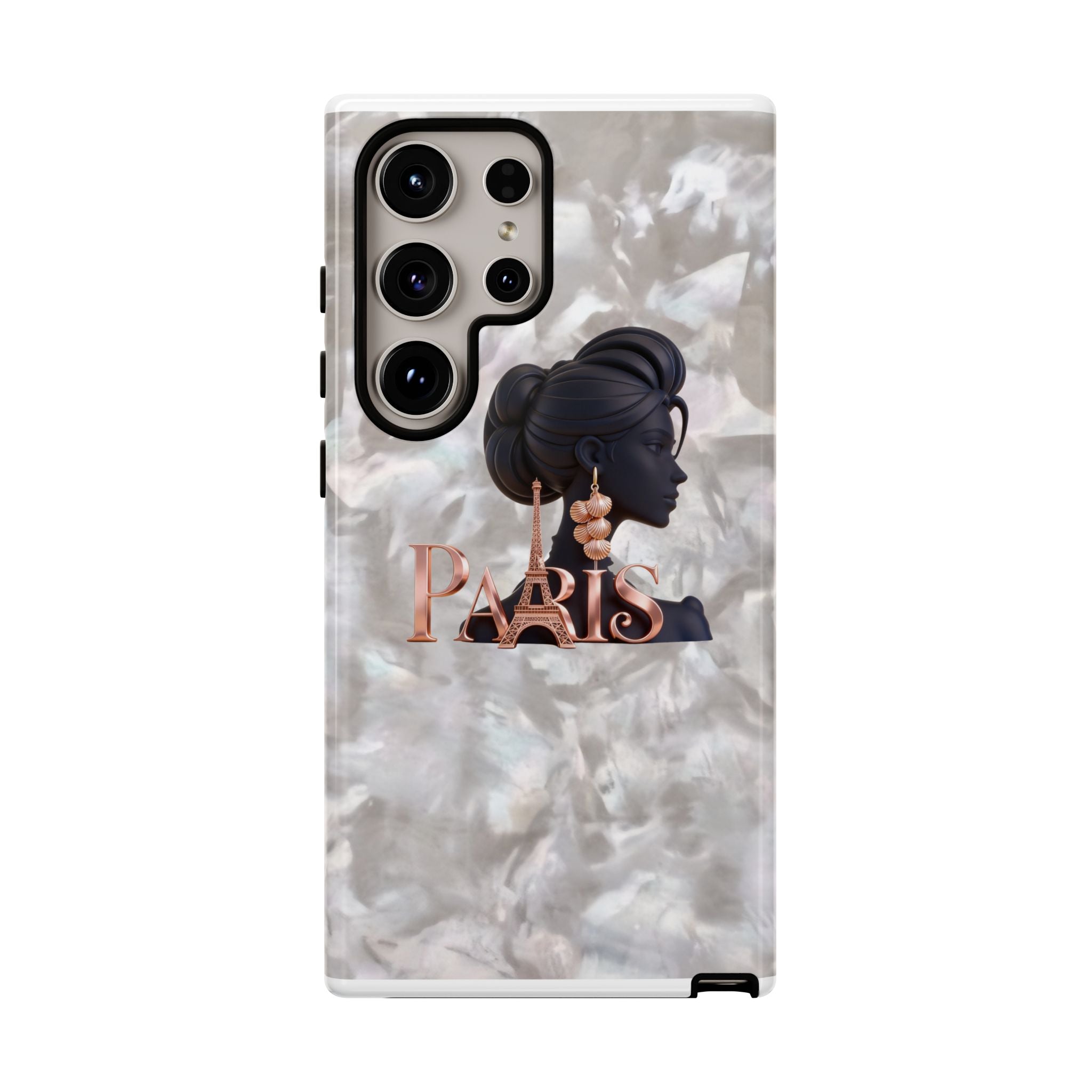 Paris Silhouette Pearl Phone Case — Tough Protective Smartphone Cover Printify