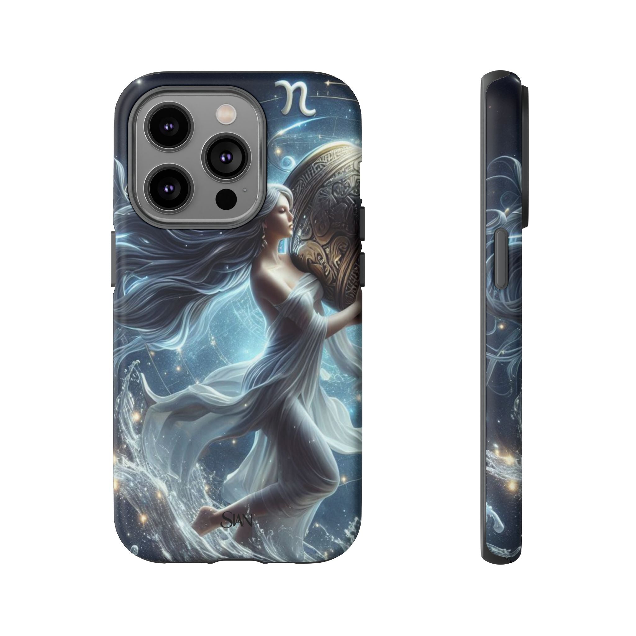 Moonlit Athena figure phone case | Goddess warrior celestial art tough case Printify