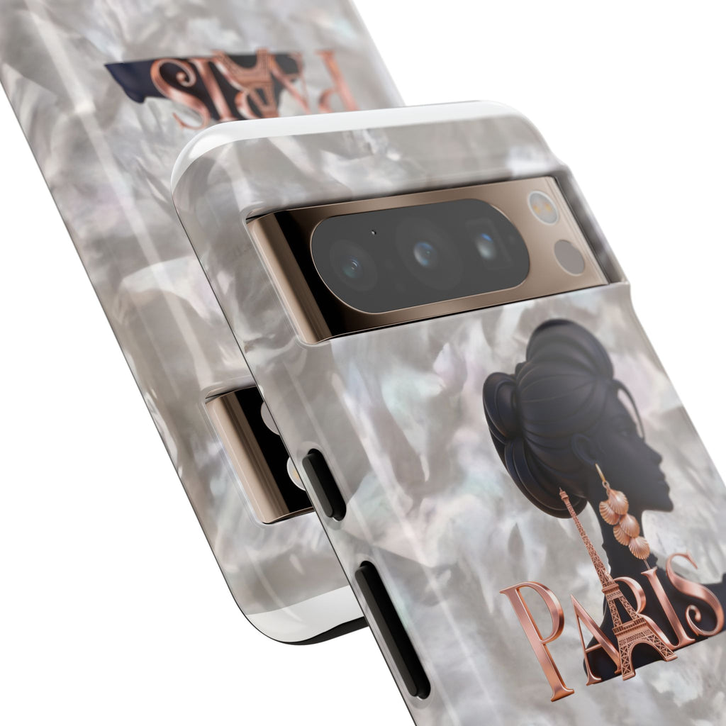 Paris Silhouette Pearl Phone Case — Tough Protective Smartphone Cover Printify