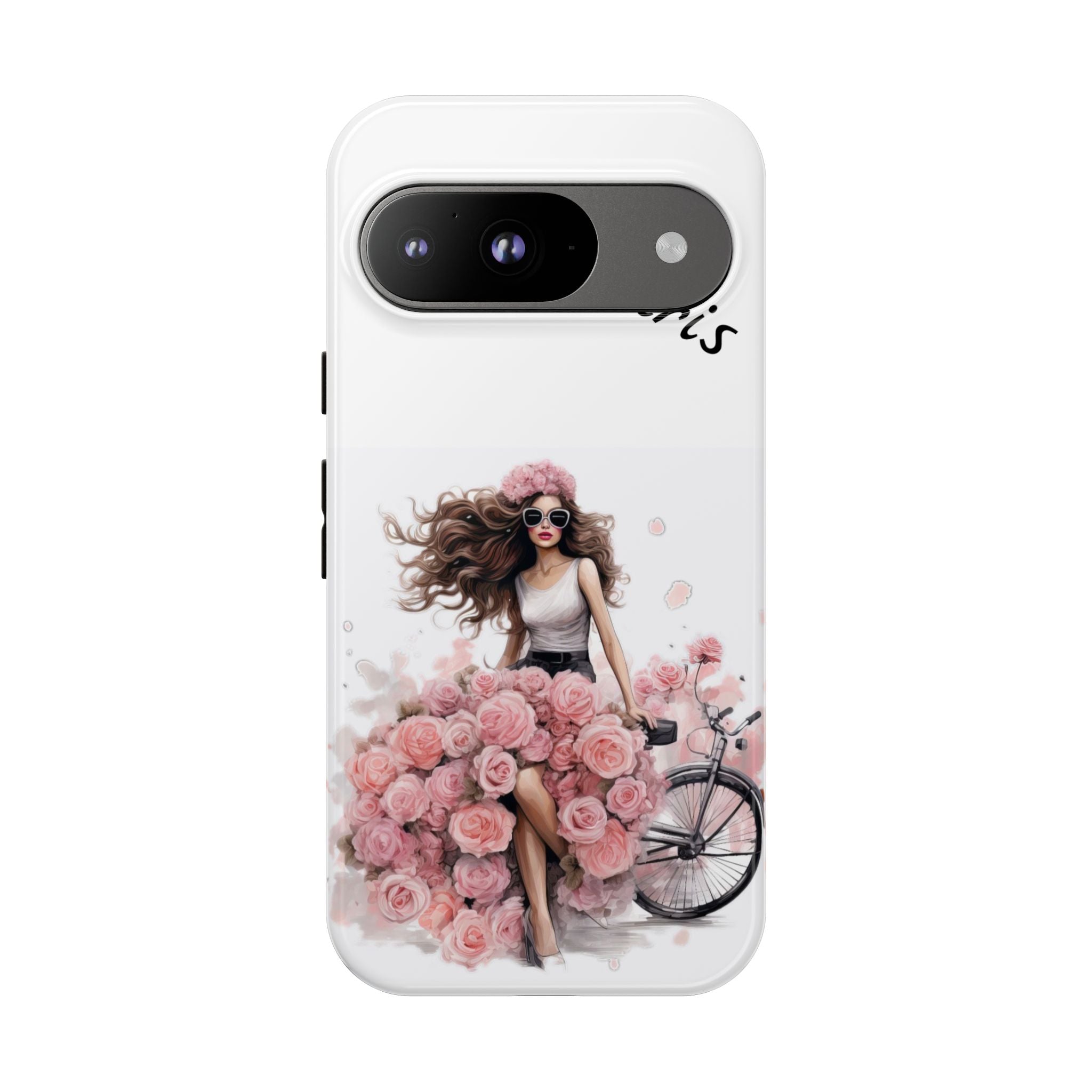 Paris Rose Bicycle woman phone case | Floral iPhone case Printify