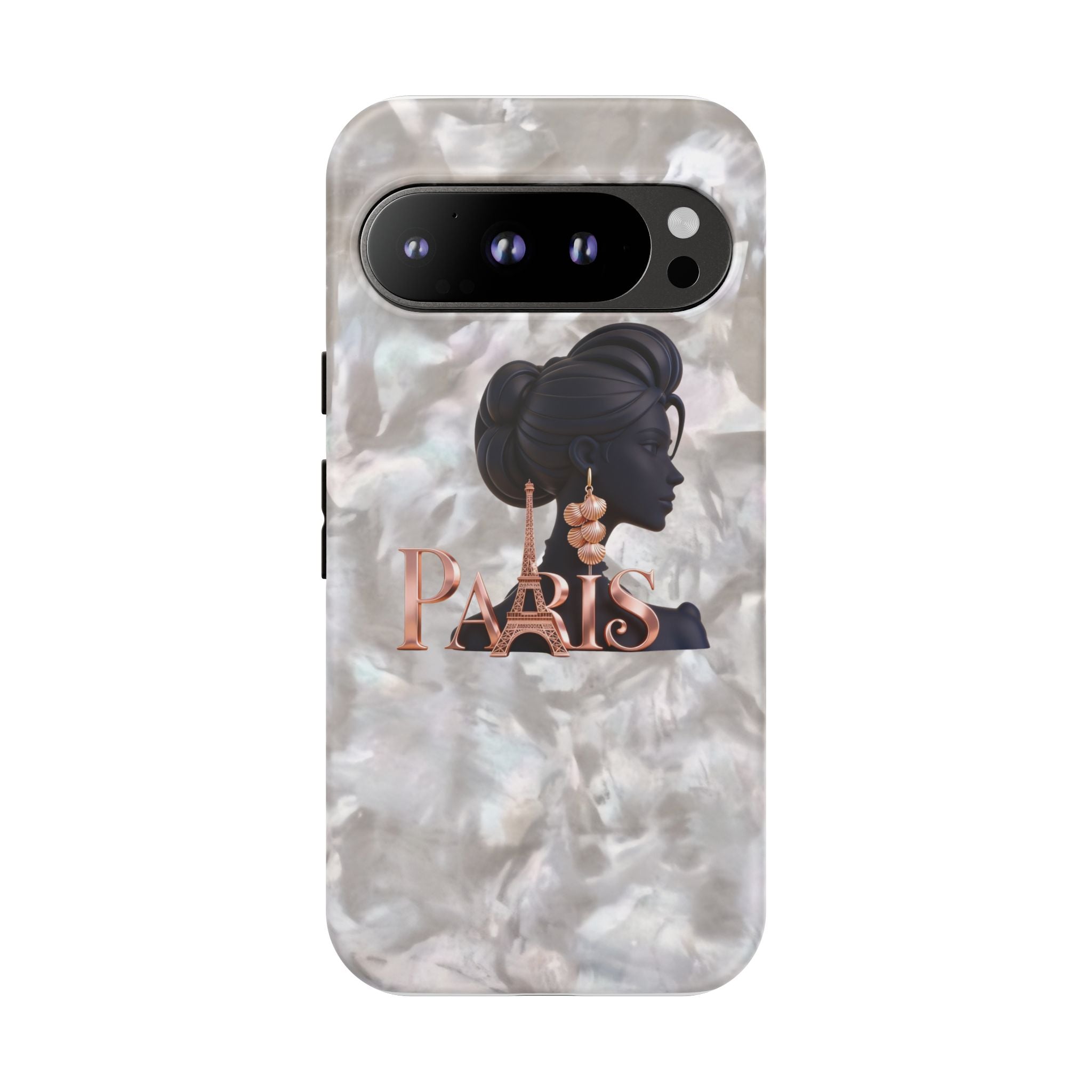 Paris Silhouette Pearl Phone Case — Tough Protective Smartphone Cover Printify