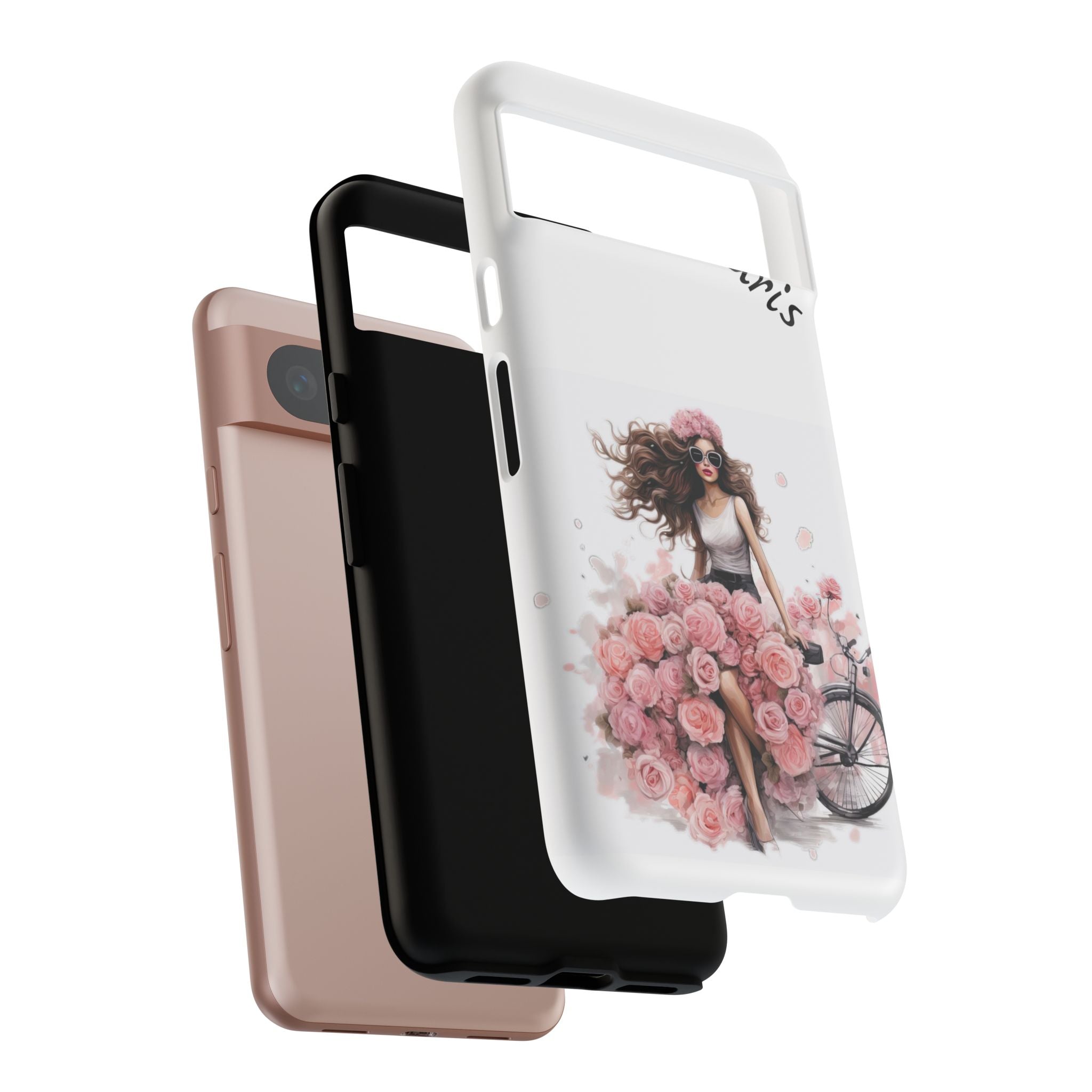 Paris Rose Bicycle woman phone case | Floral iPhone case Printify