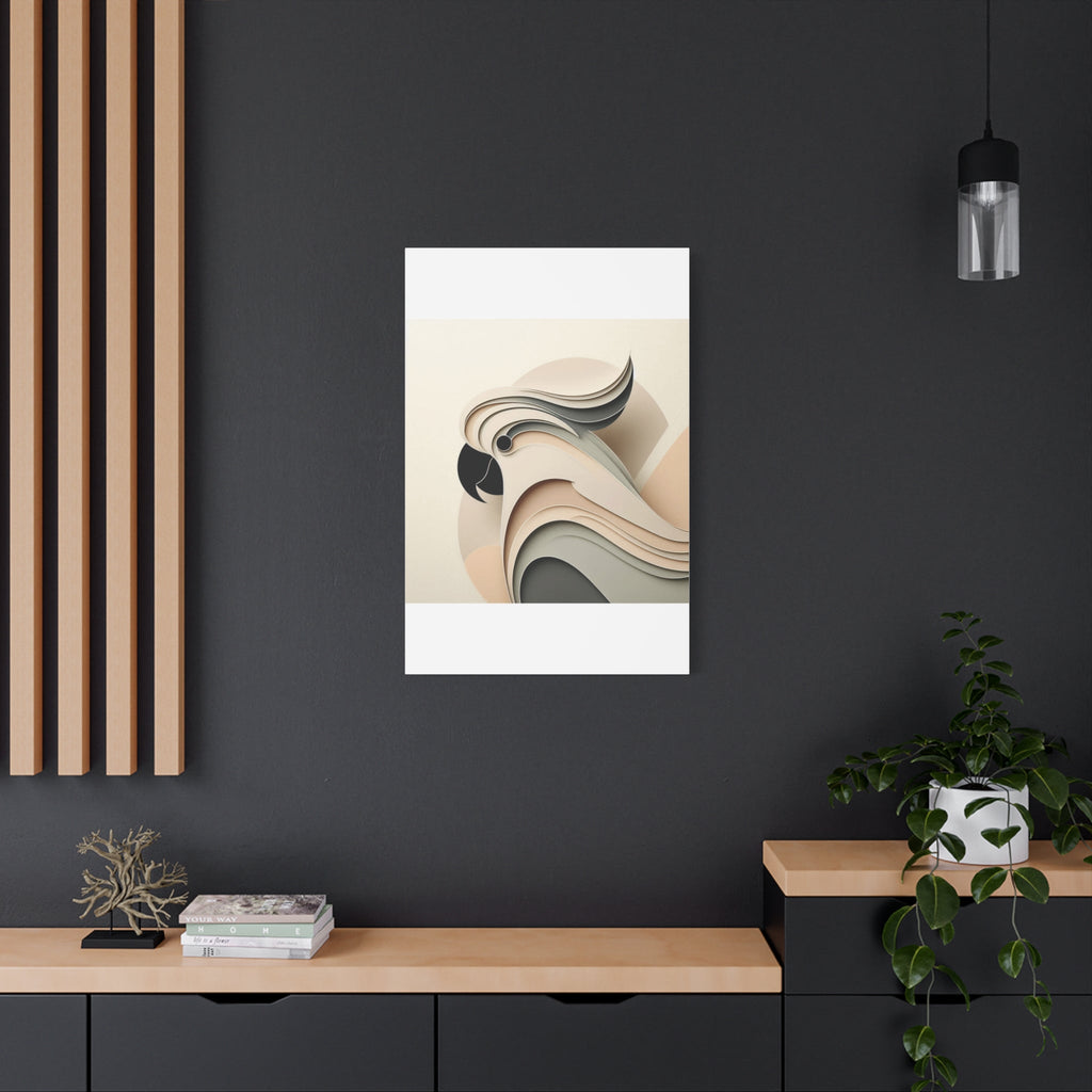 Abstract Paper Cut Cockatoo Matte Canvas Printify