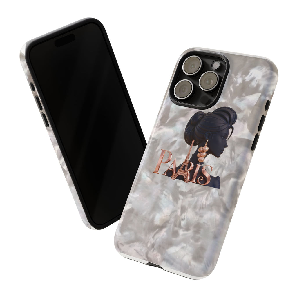 Paris Silhouette Pearl Phone Case — Tough Protective Smartphone Cover Printify