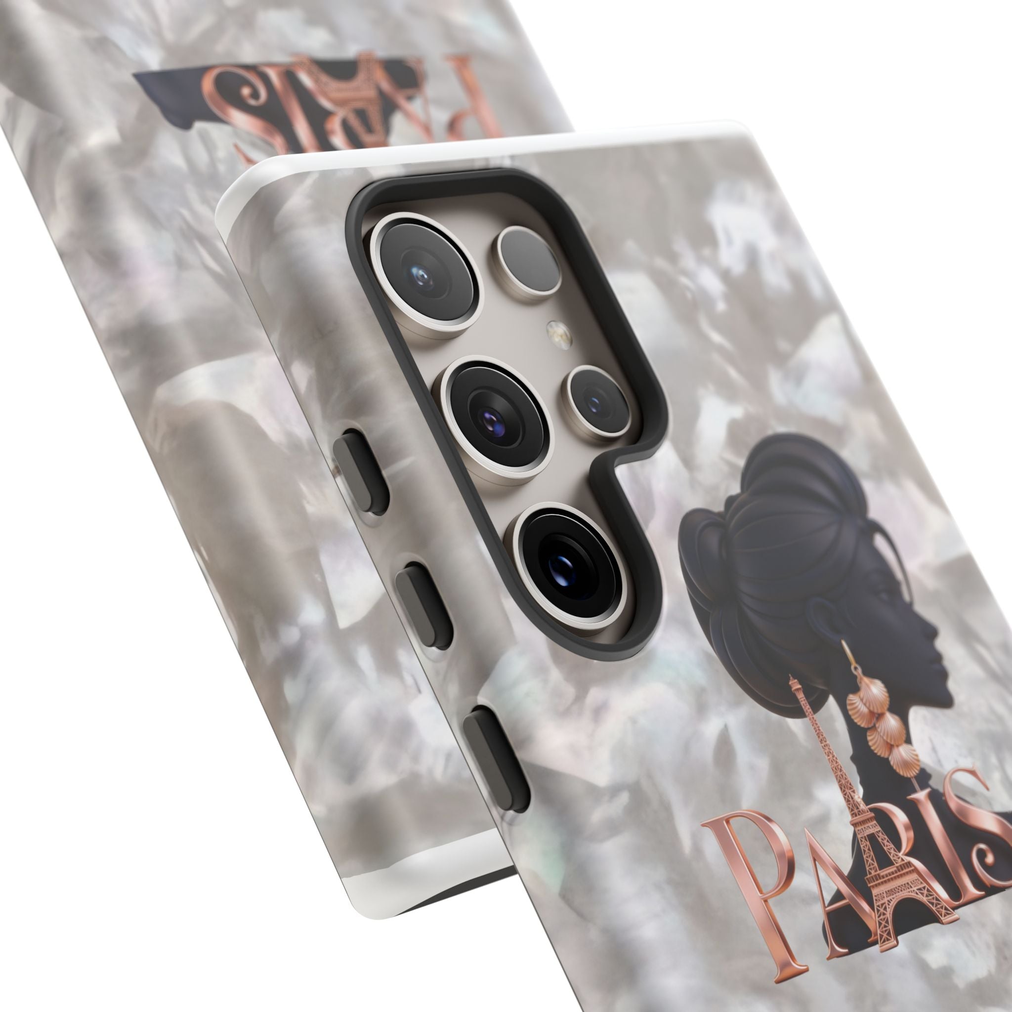 Paris Silhouette Pearl Phone Case — Tough Protective Smartphone Cover Printify